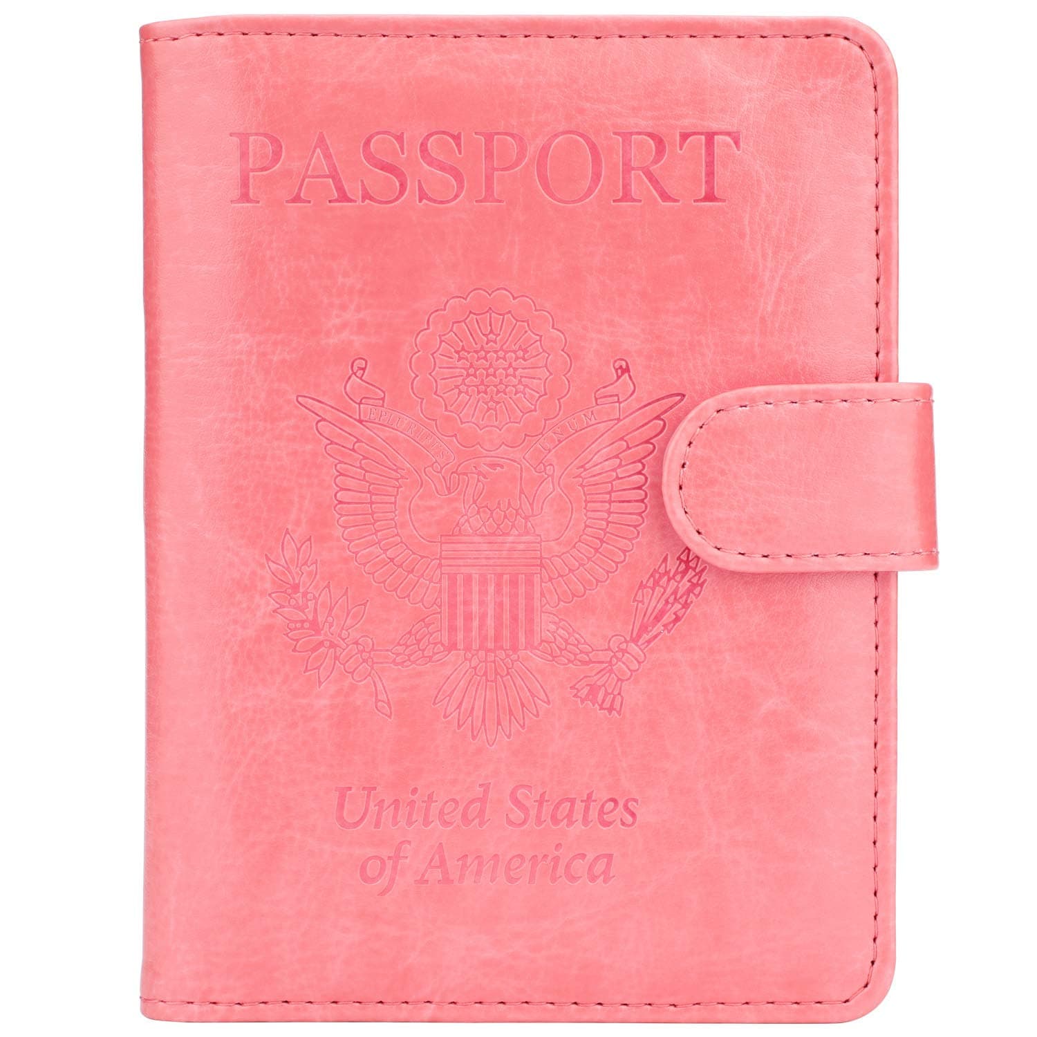 Leather Passport Holder Cover Case RFID Blocking Travel Wallet