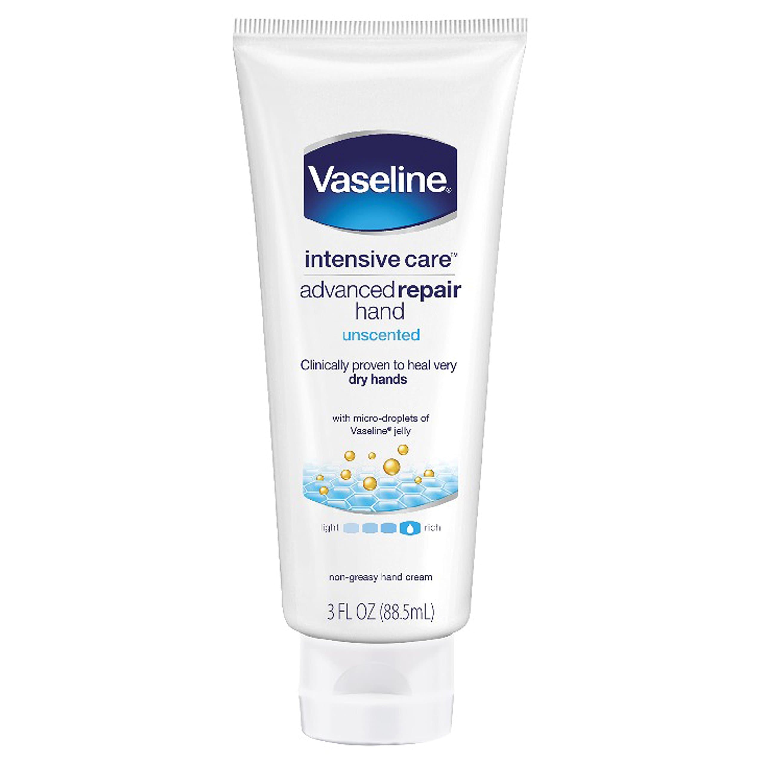 Vaseline Intensive Care Hand Lotion, Advanced Repair Unscented, 3 oz