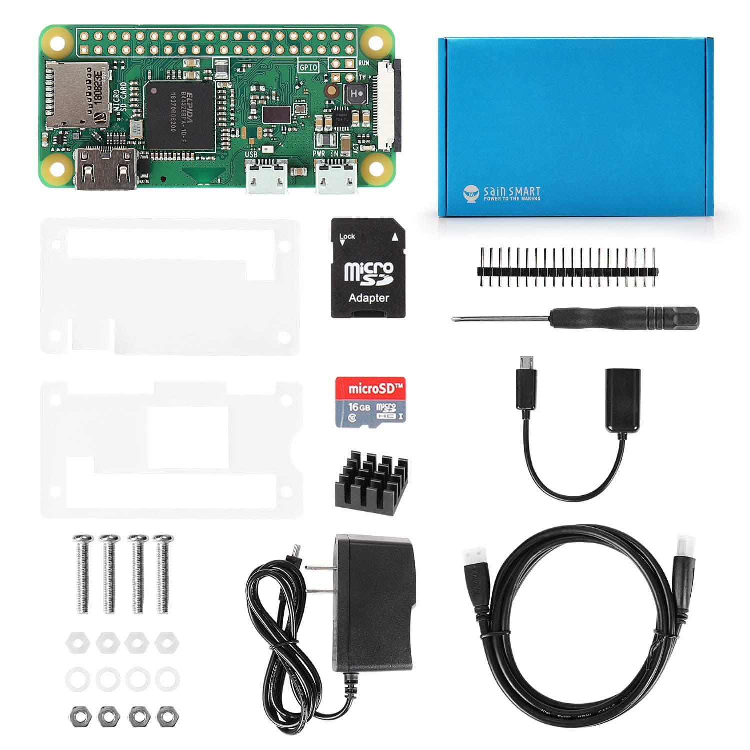 SainSmart Raspberry Pi Zero W SHO Starter Kit, Basic Edition with Pi Zero W