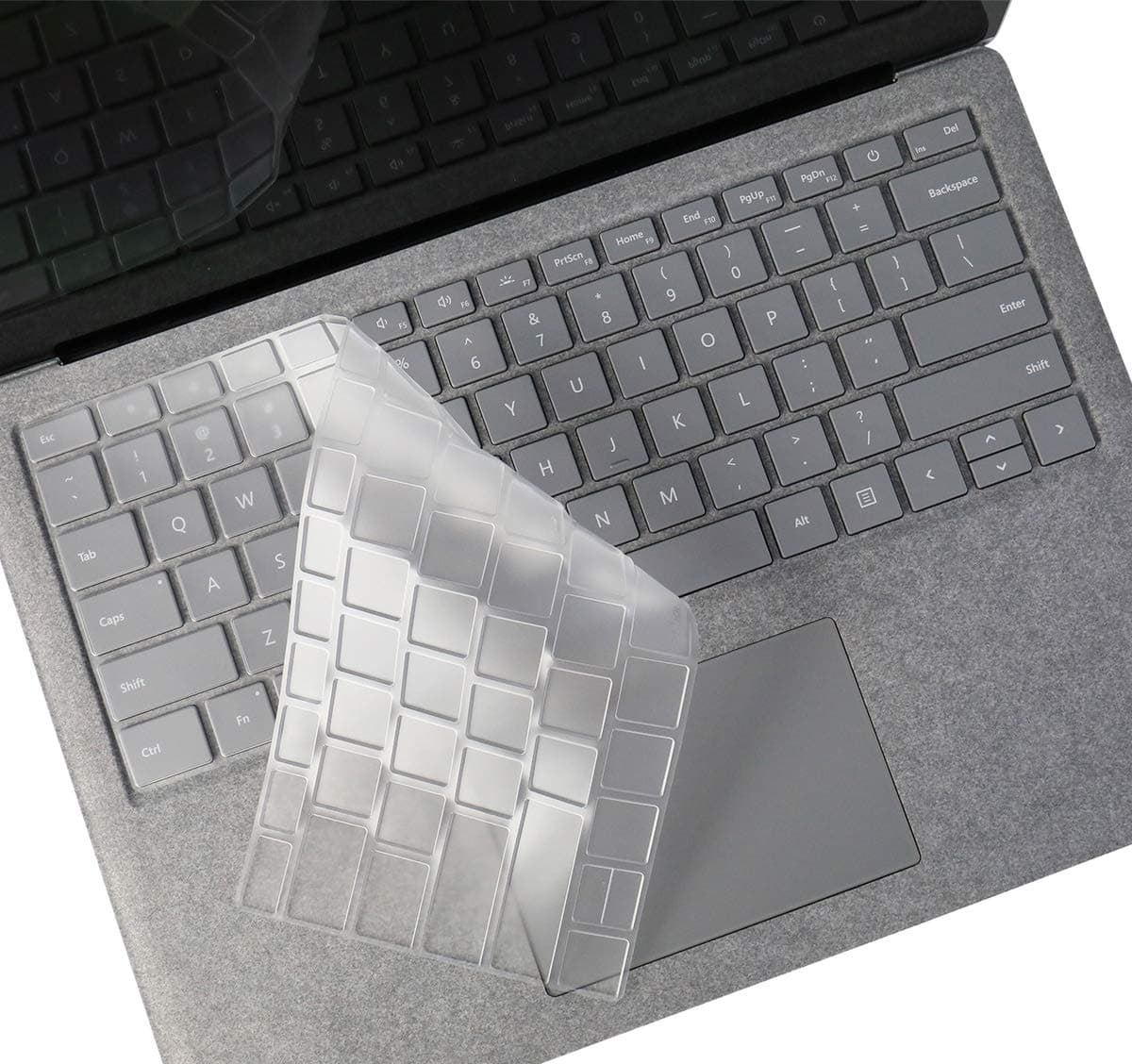 CASEDOO Ultra Thin Clear Keyboard Skin for Microsoft Surface Laptop 2 2018 / Surface Laptop 2017 / Surface Book 2/1 13.5 Inch and 15 Inch, Premium Soft-Touch TPU Protector, US Layout