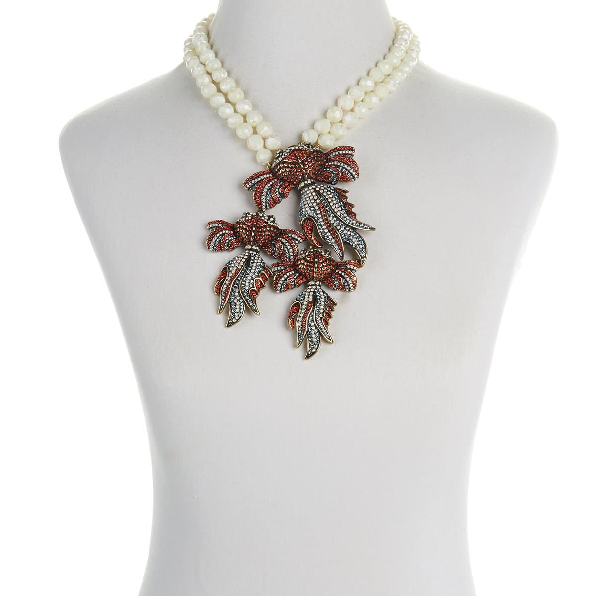 Heidi Daus Reel McKoi Crystal-Accented Double Strand Statement Necklace Swarovski Crystals Attention Grabber!!!!