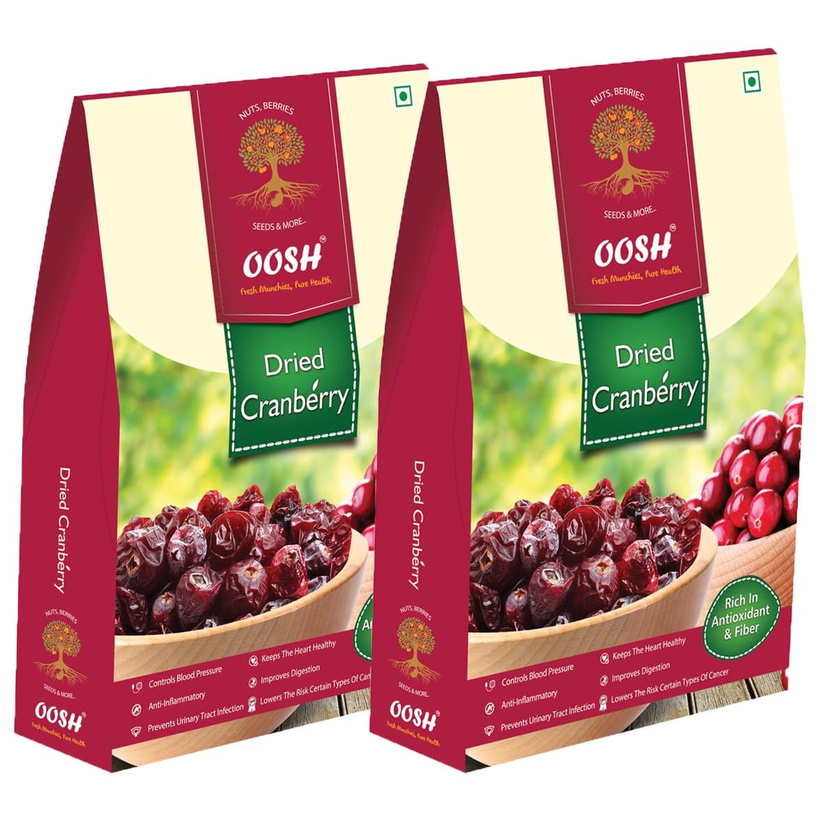 OOSH Dried Whole Cranberry, 500g x 1