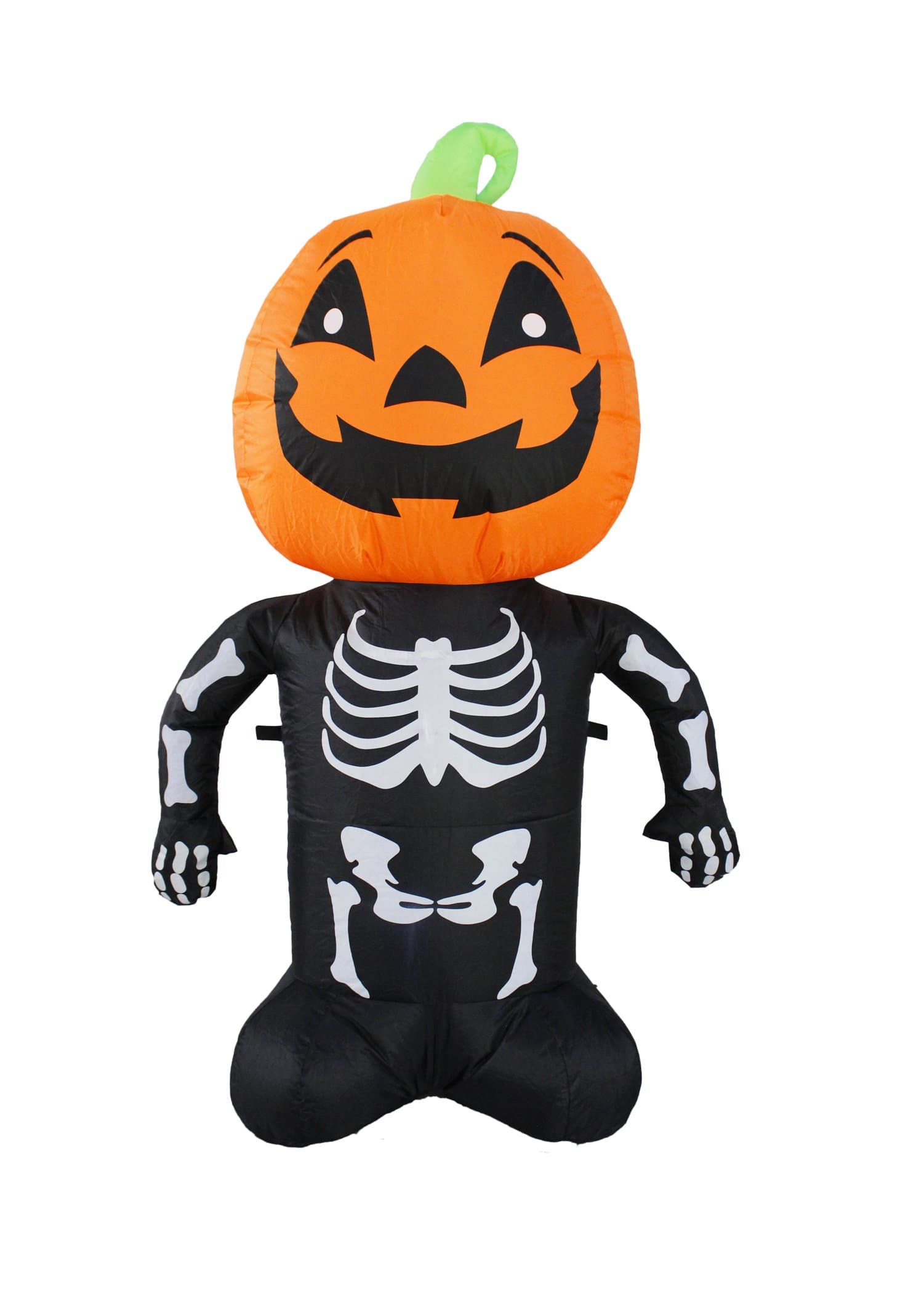 JF deco 1.2m Inflatable Halloween Lighted Reaper Skeleton Pumpkin Decorations Indoors Outdoors for Home Lawn Garden Yard