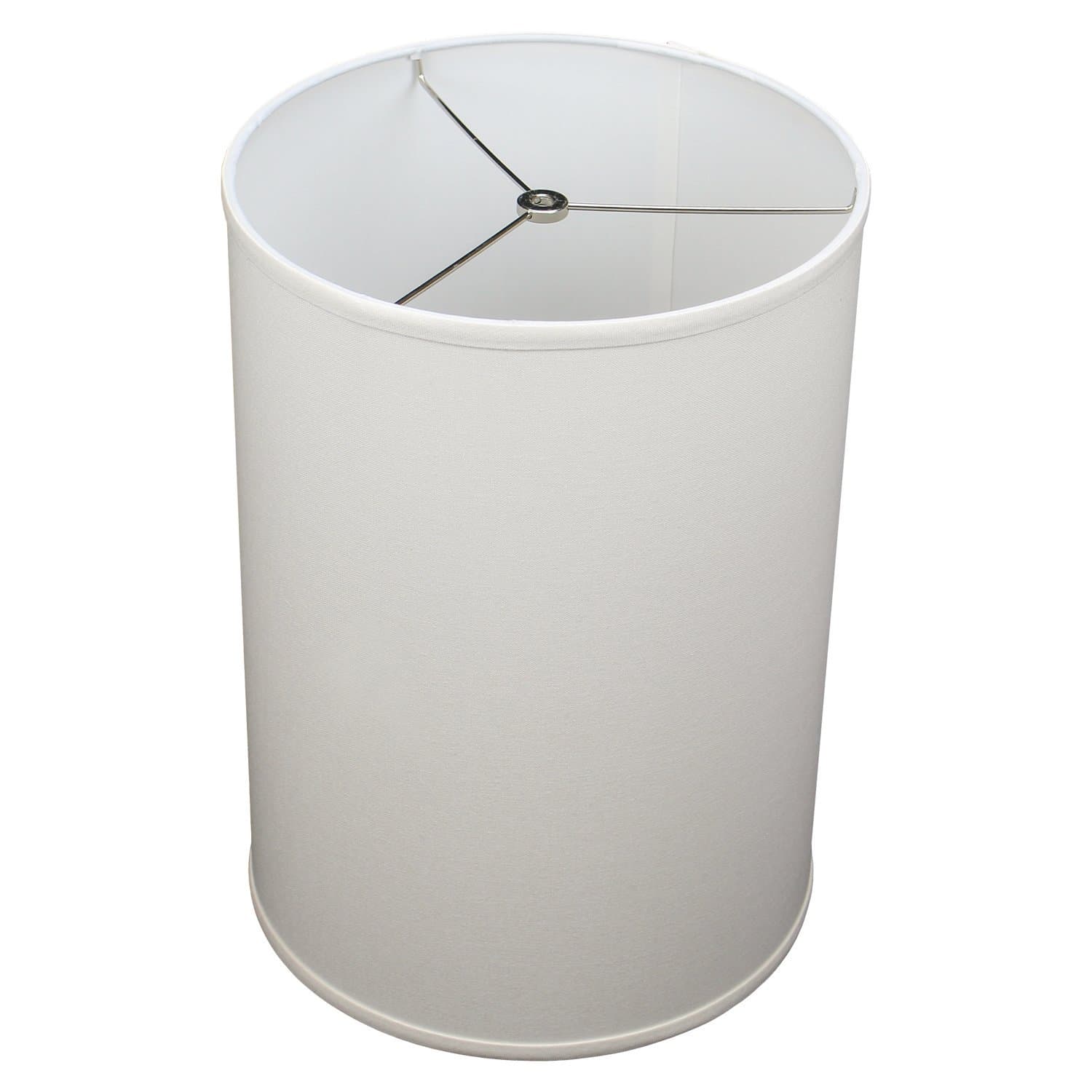 12" Diameter x 17" Height Drum Lampshade Retro Rustic Vintage Hardback USA Made (Cream)