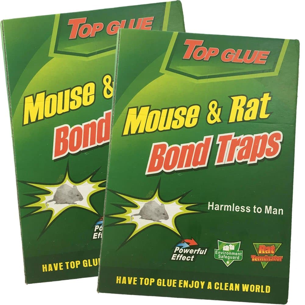 Tikta Mouse Traps Mouse Rat Glue Traps Peanut Butter Scented Rat Glue Boards Mice Sticky Traps with Professional Strength Glue (2 Pack) (2)