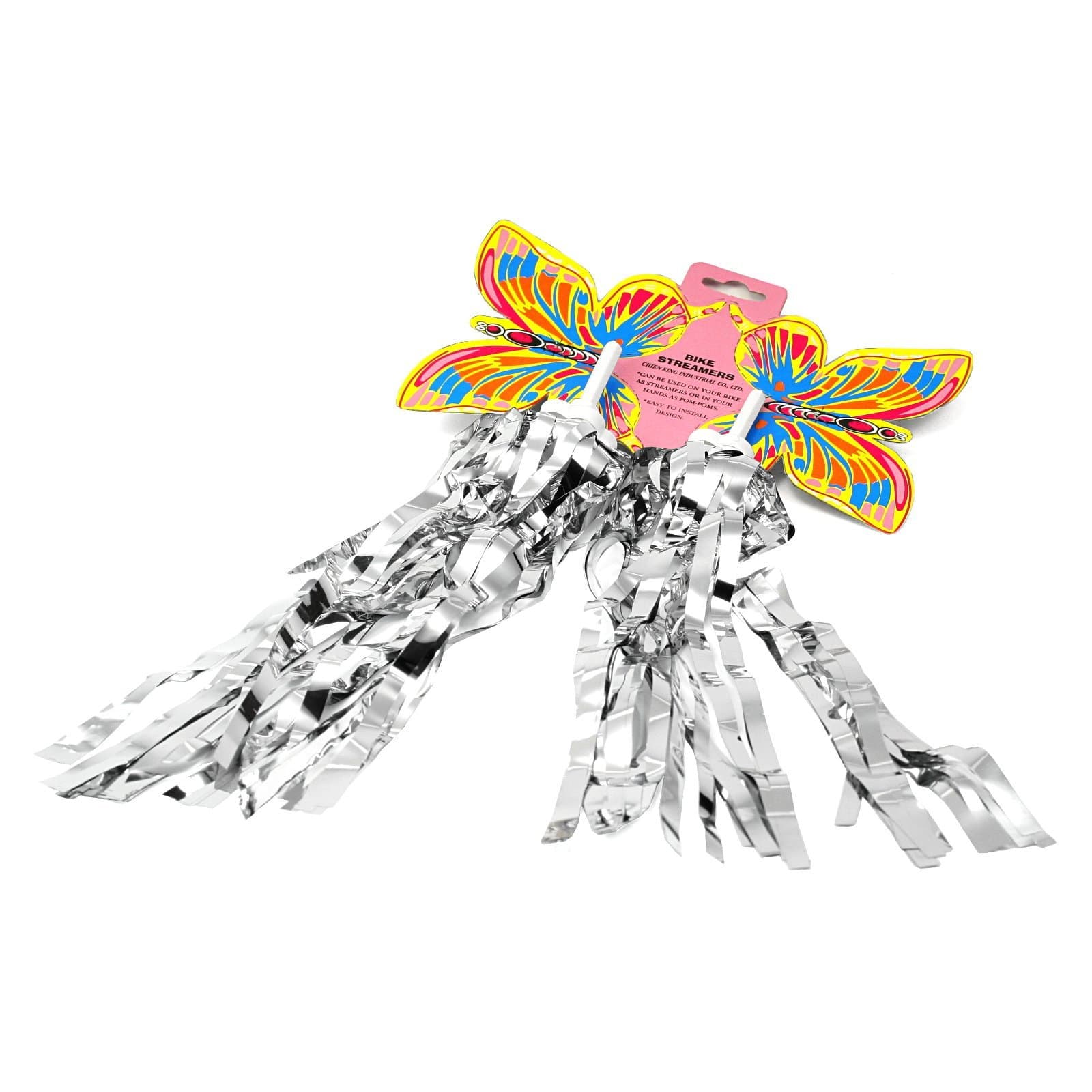 Bicycle/Streamer/Lenkerfransen Pom Poms (Silver/Chrome)