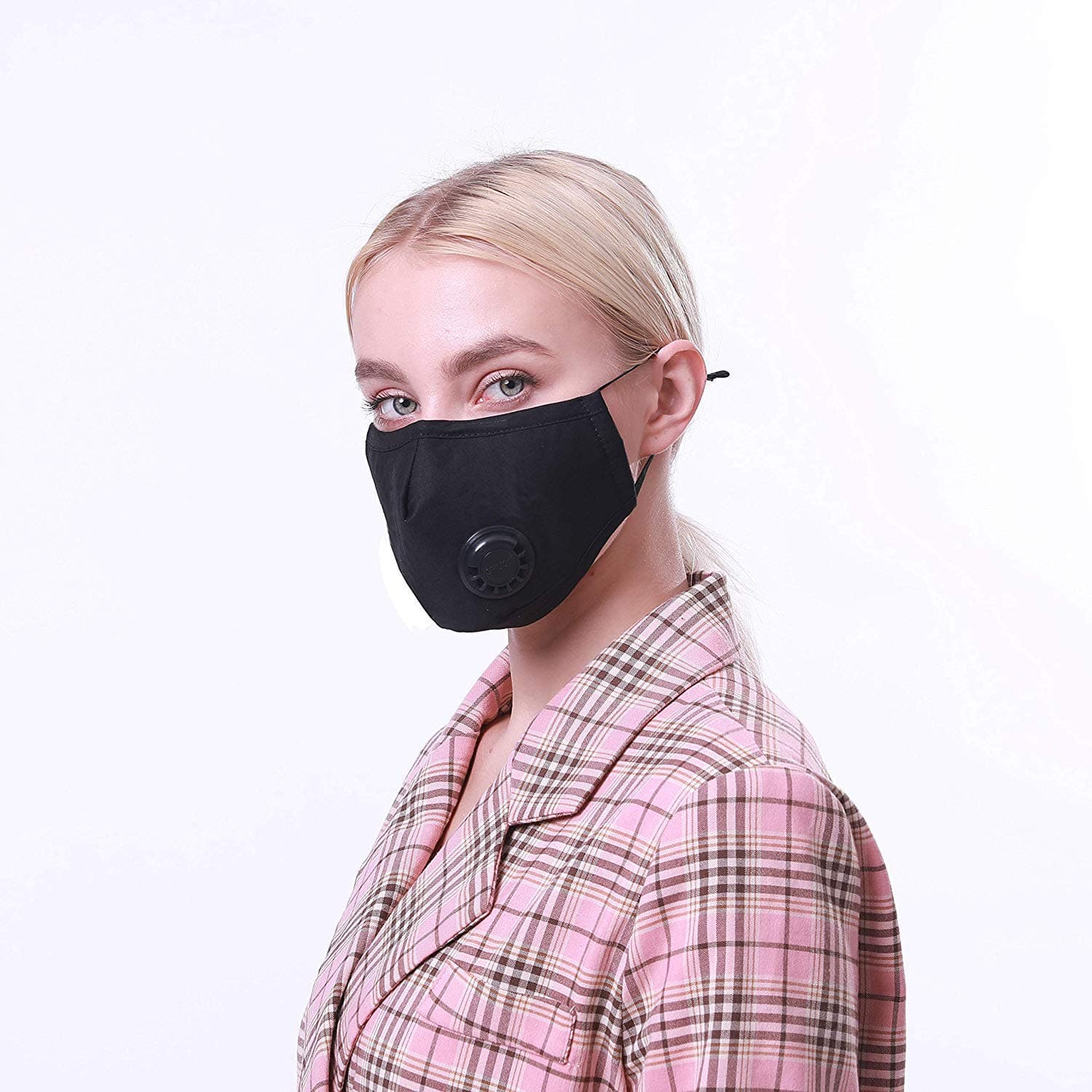 Dust Mask N95 Mask Washable High Grade Respirator and Replaceable Filters Anti Pollution Emiji Mouth Masks with Self Adjustable Straps (Black)