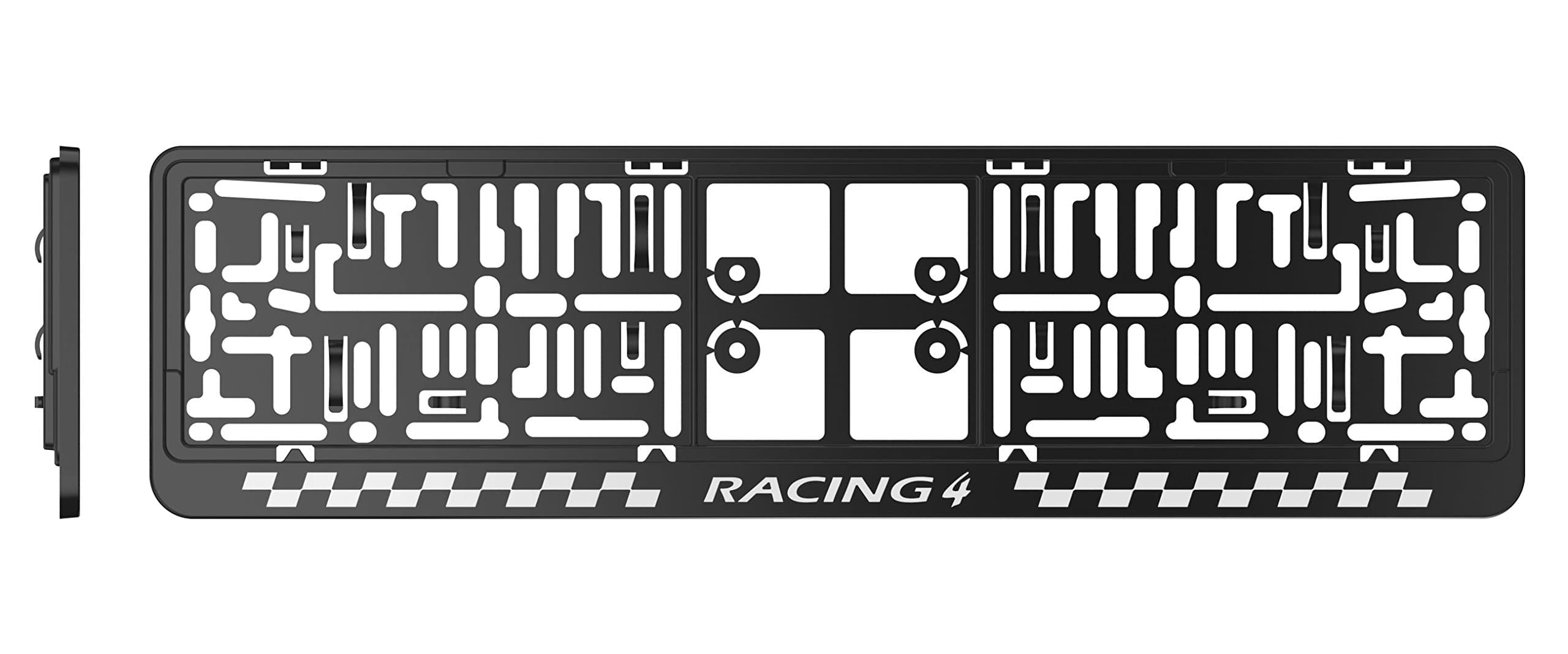 A PAIR (2x) DACAR PAINT BLACK Superb Quality Car Registration License Number Plate UNIVERSAL Surrounds Holders Frames - BARGAIN!