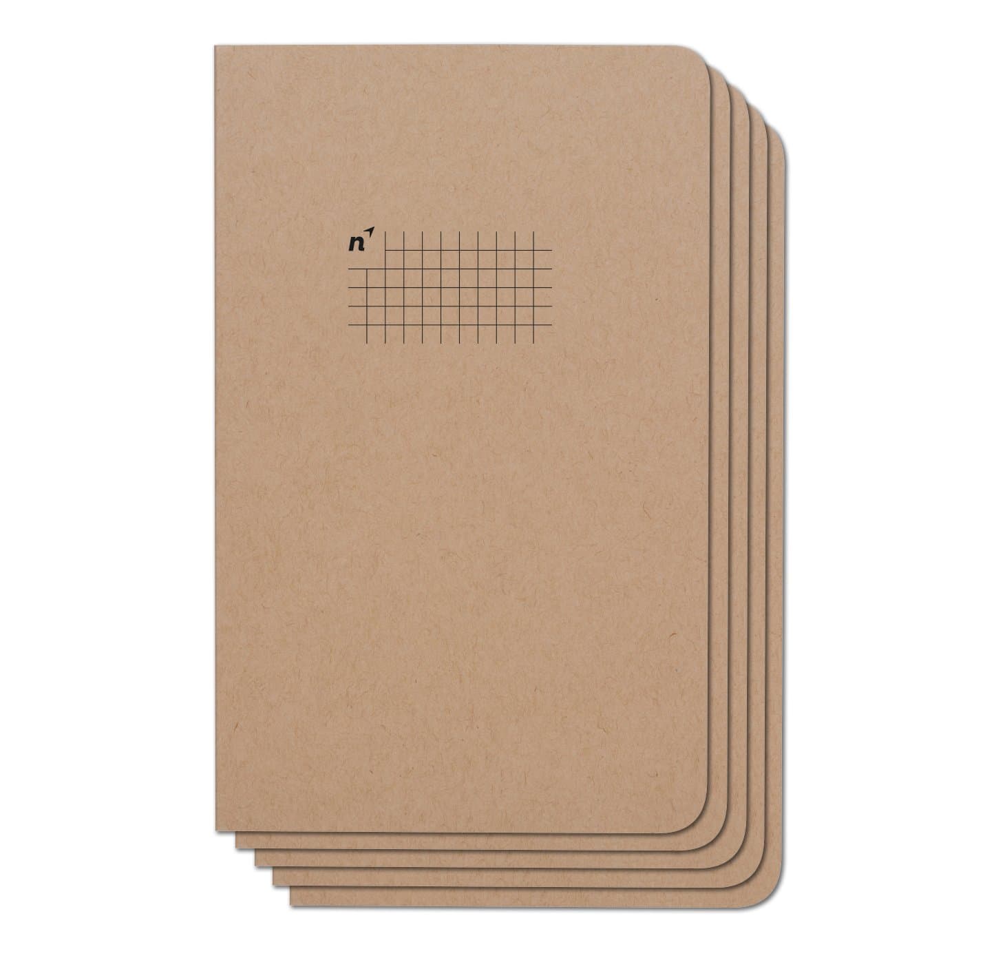 Northbooks Graph Paper Notebook Journal | 5x8 Grid Notebooks | Soft Cover Eco-Friendly Premium Recycled Cream Color Paper 96-Pages | Made in USA | 5-Pack