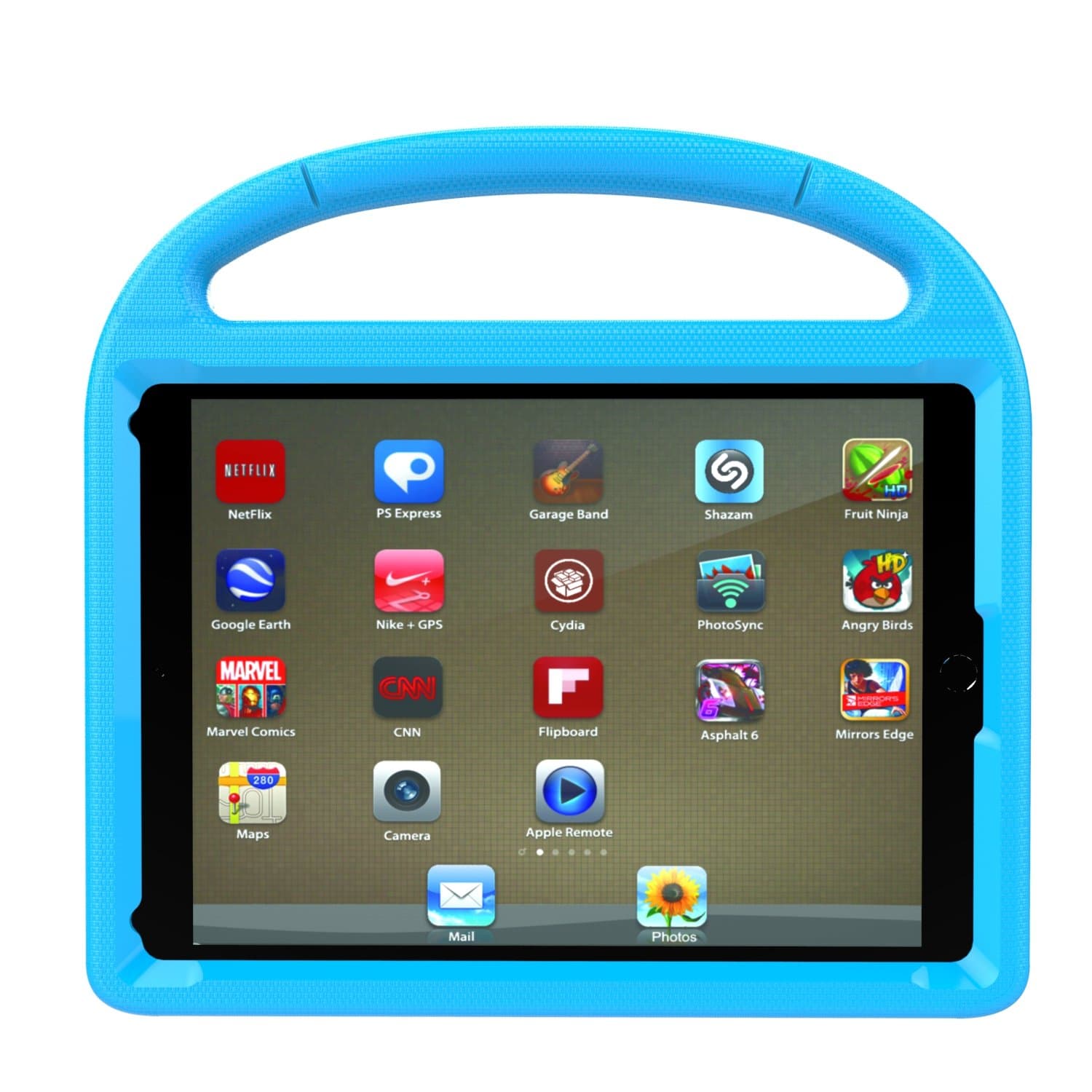 iPad Pro 9.7 Case, iPad Air 2 Case, Huaup Kids Shock Proof Convertible Handle Light Weight Super Protective Stand Cover Case for iPad Pro 9.7 / Air 2 Table (iPad 9.7 /Pro 9.7 / Air 2, Blue)