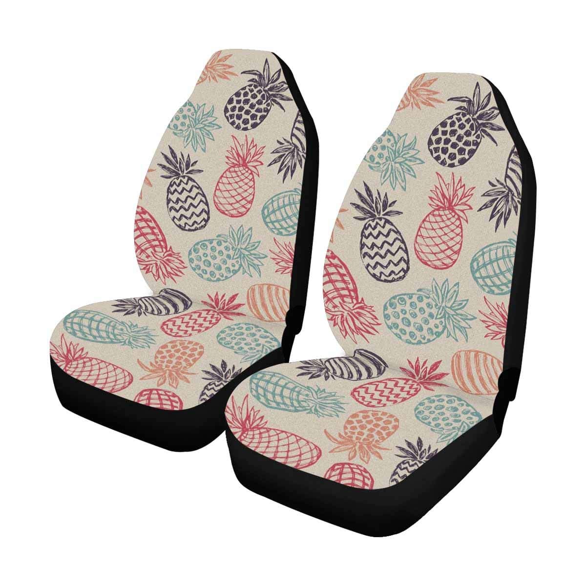 INTERESTPRINT Front Seat Covers 2 pc,Vehicle Seat Protector Car Mat Covers, Fit Most Cars, Sedan, SUV, Van