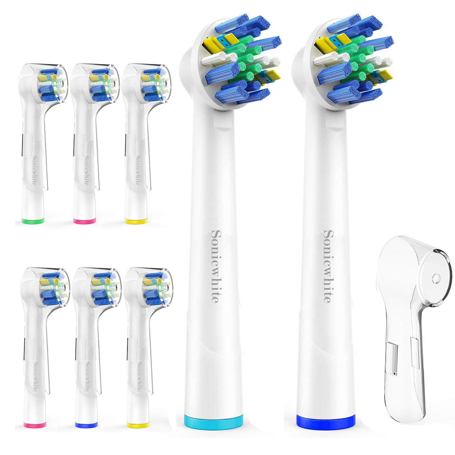 SonicWhite - Generic Floss Action Replacement Toothbrush Heads for Oral B Toothbrushes,SEB25-8 Pcs