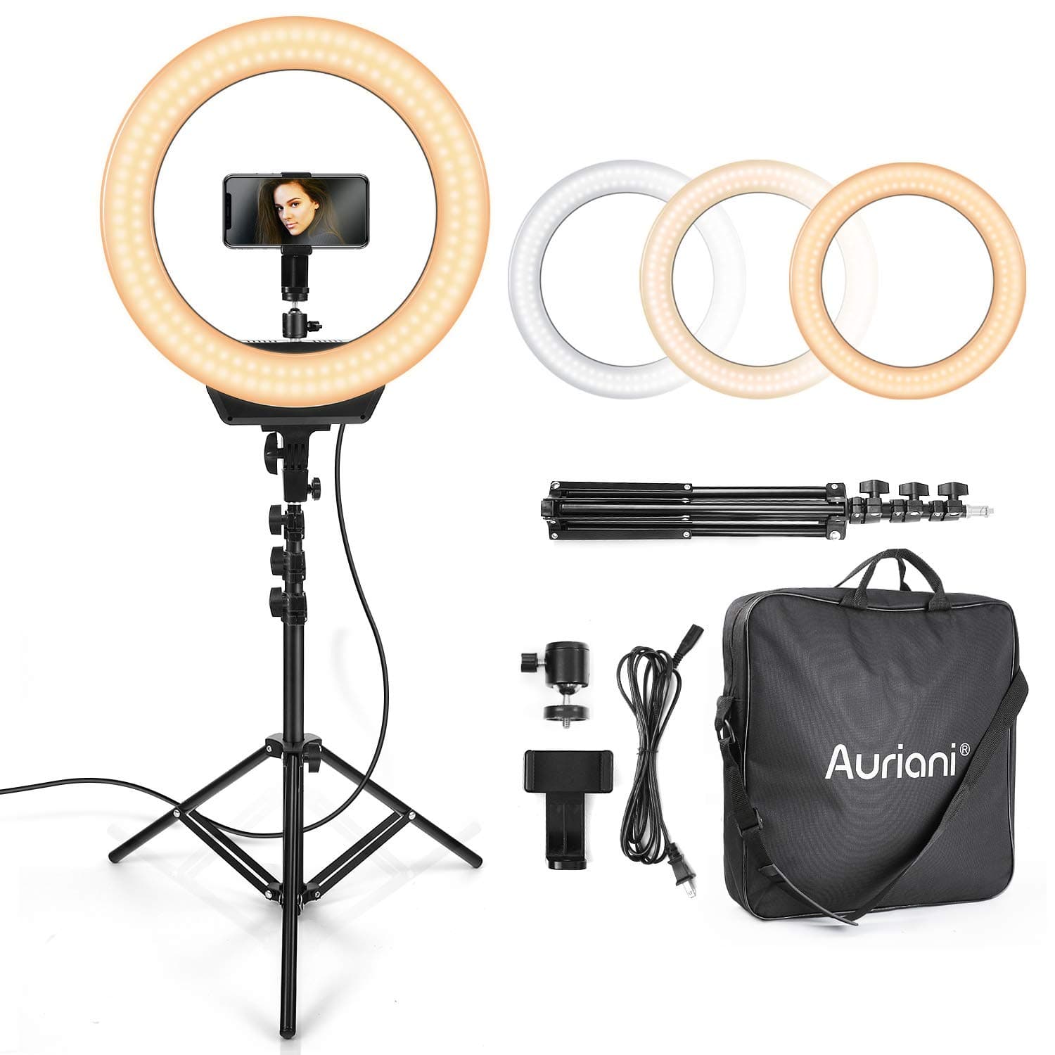 Ring Light 2019 Newest, 6" Dimmable RGB O Ring Light with Tripod Stand and Cell Phone Holder for Makeup, YouTube Video, Self-Portrait, Mini Desktop Led Ring Light Selfie Light Ring for Smartphone