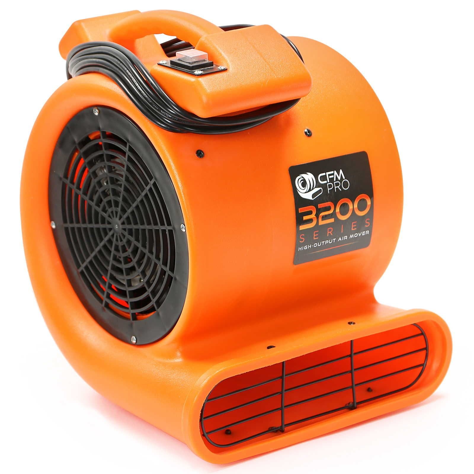 CFM Pro Air Mover Carpet Floor Dryer 2 Speed 1/2 HP Blower Fan - Orange Industrial Water Flood Damage Restoration