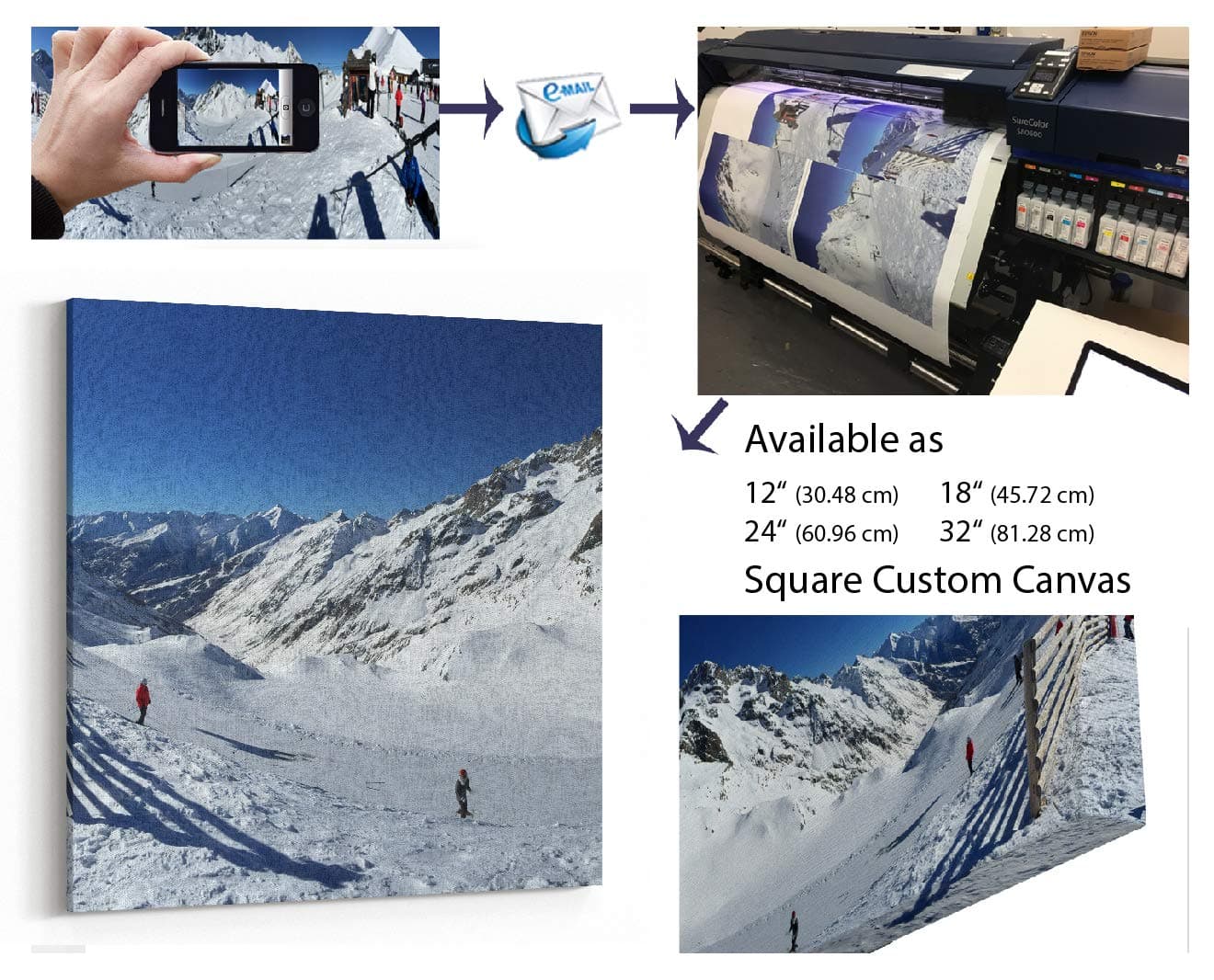 Square 30x30cm Custom Personalised Canvas Wall Art Large for Your Living Room Canvas Prints - Pictures