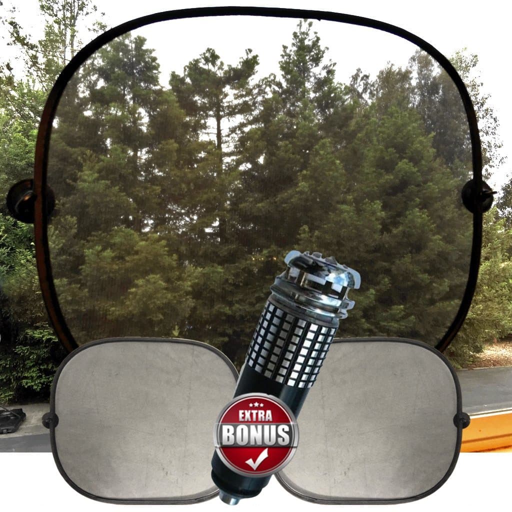 Best Best Car Window Sun Shades | Spring-Loaded Use With or Without Suction Cups | With Free Car Ionizer Deodorizer | Toss That Toxic Hanging Car Freshener Car Window Sun Shades | Spring-Loaded Use With or Without Suction Cups | With Free Car Ionizer Deodorizer | Toss The Toxic Hanging Car Freshener