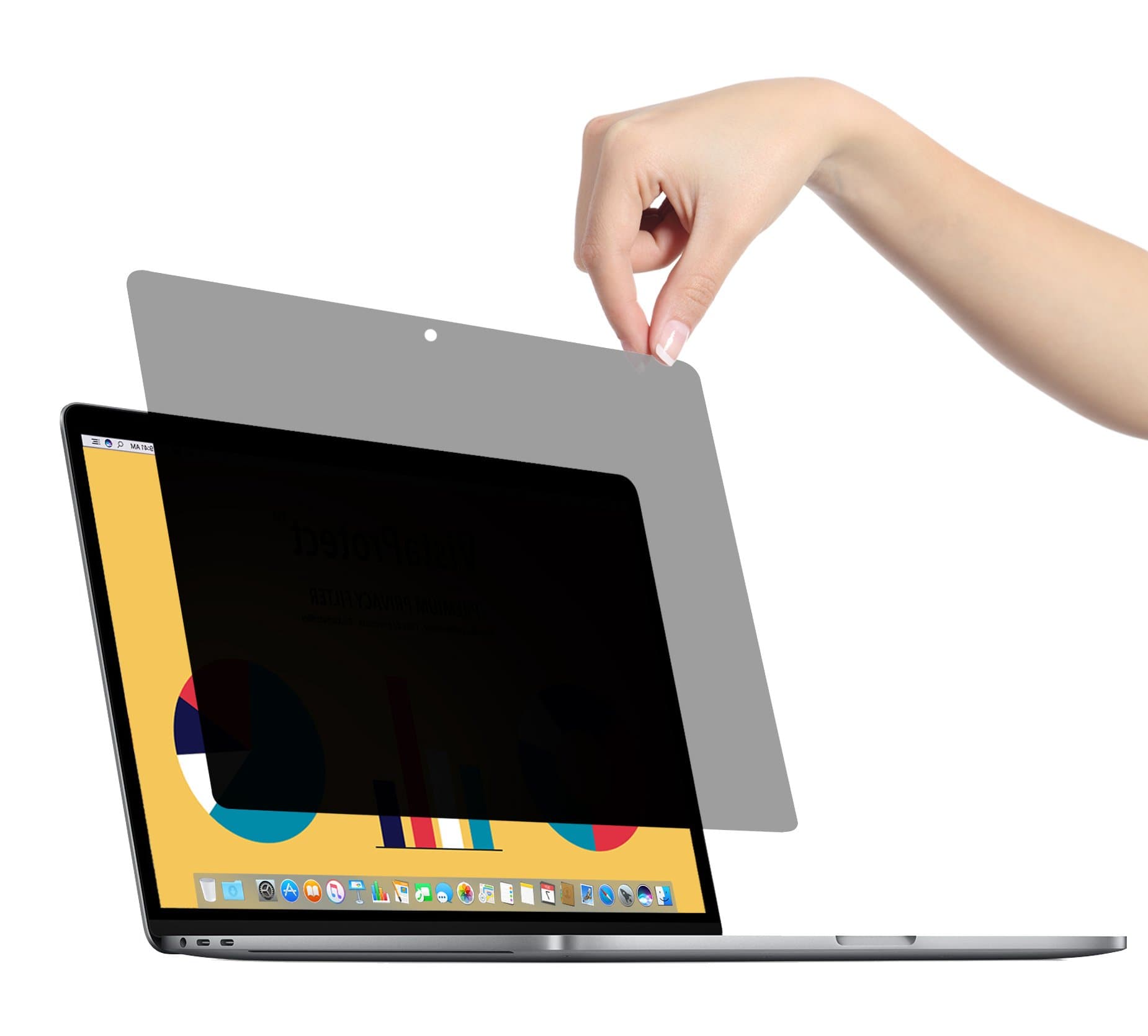 VistaProtect - Premium Privacy Filter & Anti blue Light Filter for Apple MacBook, Easy On/Off with Nano Technology (MacBook Pro 13" 2016+ & MacBook Air 2019+)