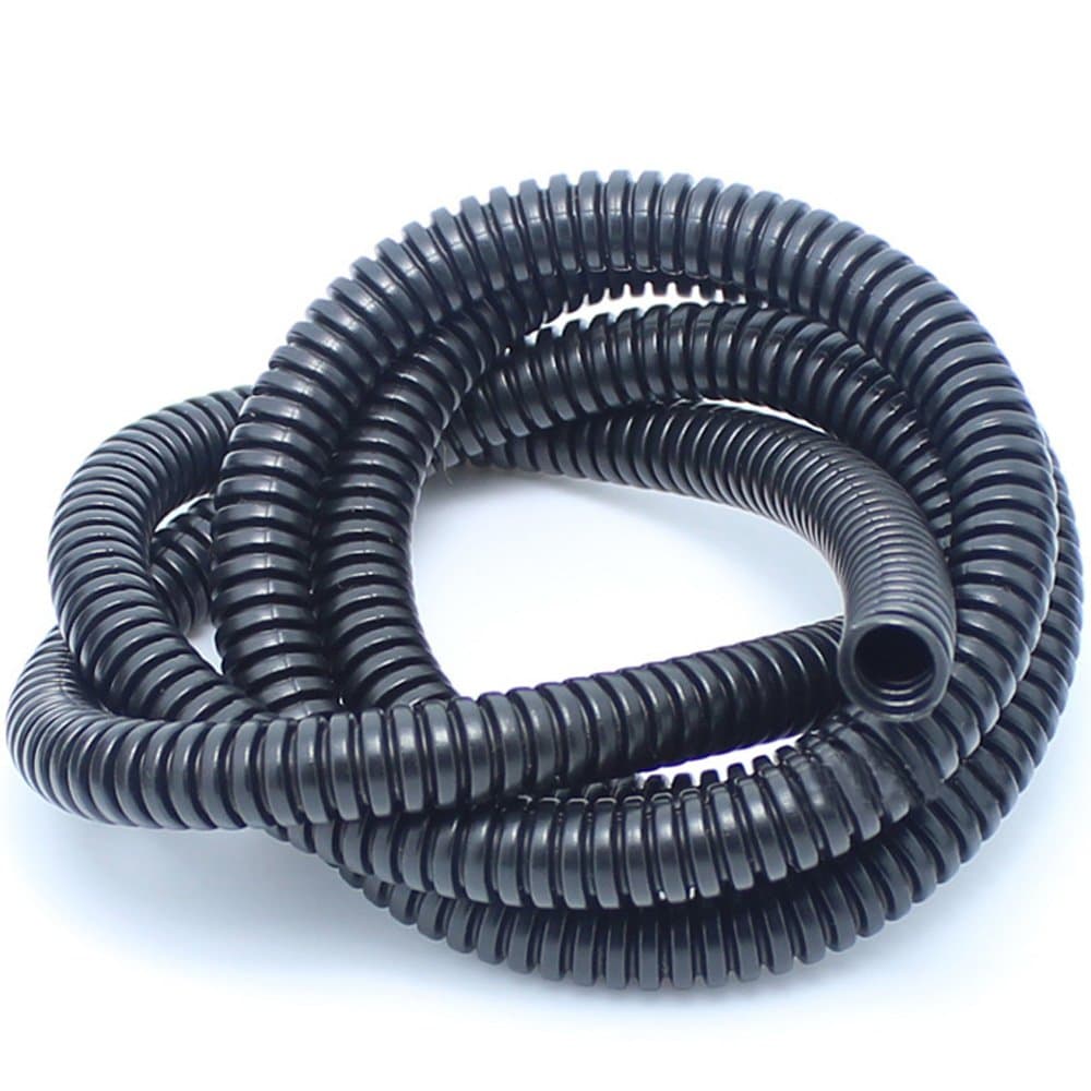 Supmico Black 15mm Width Split Loom Wire Flexible Tubing Conduit Hose Cover Car Cable Audio 6M Length