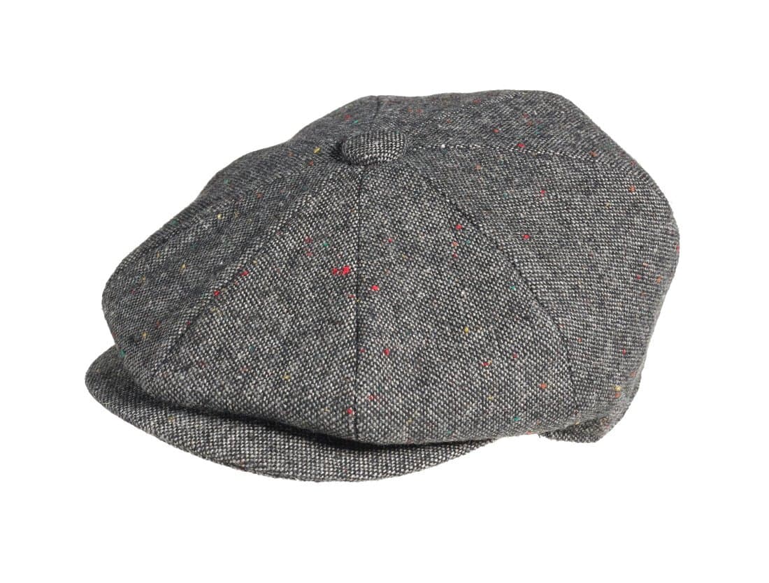 Men's 8 Piece 'Newsboy' Style Flat Cap Wool