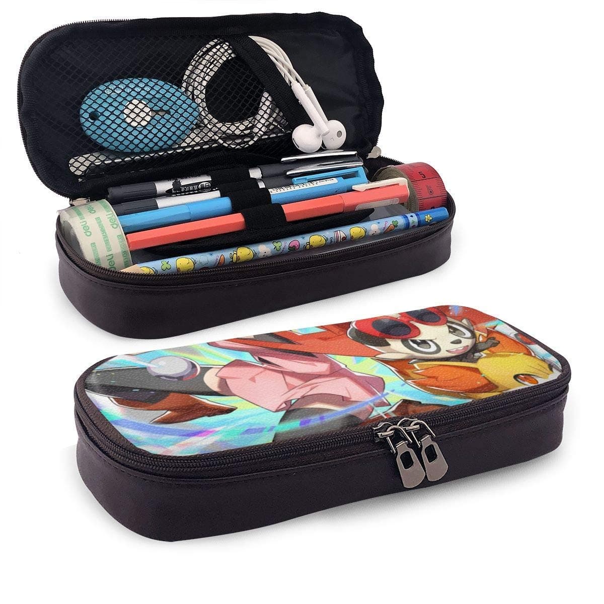 Pencil Case Big Capacity Large Storage Pen Pencil Pouch Desk Organizer Practical Bag Holder with Zipper - Serena Fennekin Pancham Sylveon