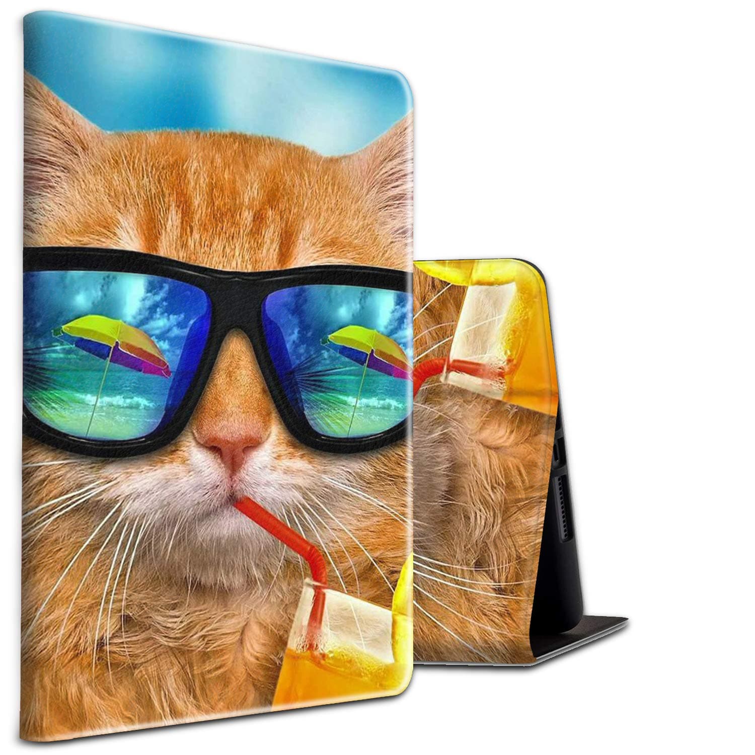 Case for iPad 7th Gen 10.2" 2019 / iPad 10.2 Inch Case,Skyfree Auto Wake/Sleep Protective Stand Cover with Adjustable Angles for iPad 7th Gen,Cool Cat