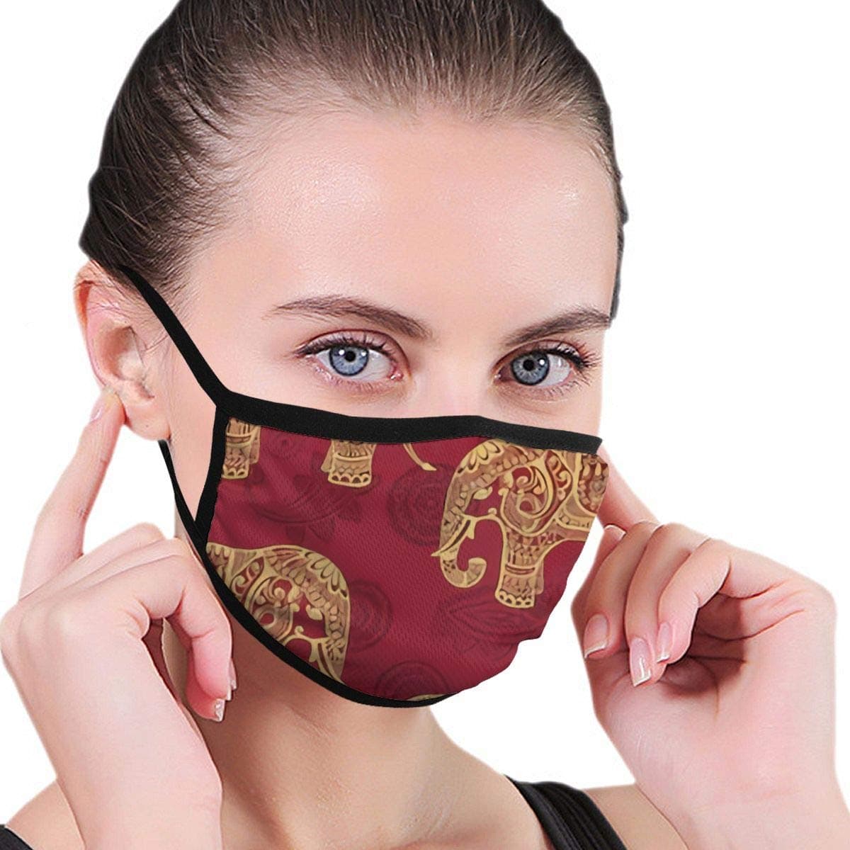 Unisex Anti-Dust Mouth Mask Clear Texture Stylized Patterned Reusable Face Mask for Kids Teens Men Women