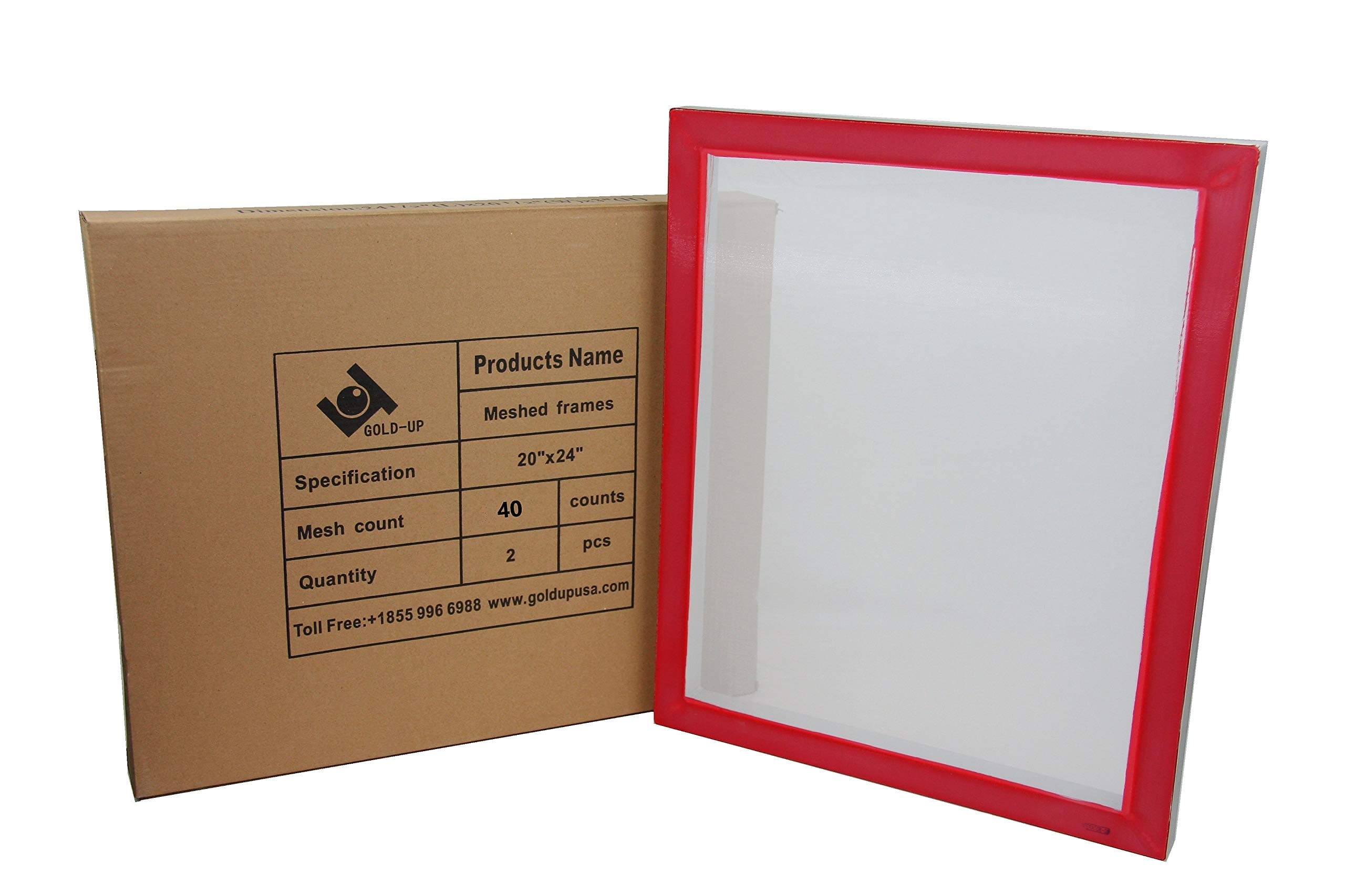 20 x 24 Inch Pre-Stretched Aluminum Silk Screen Printing Frames with 40 White Mesh (2 Pack Screens)