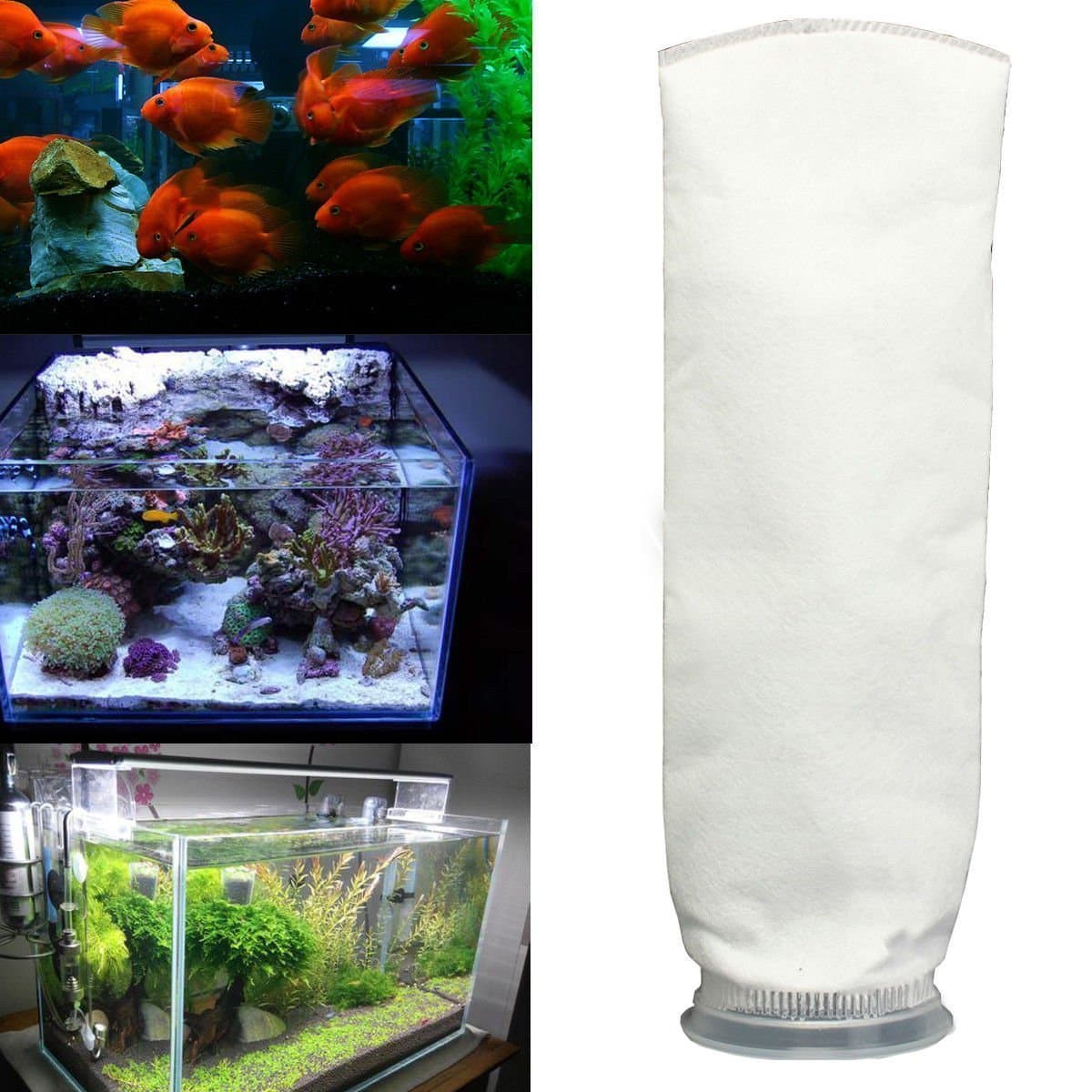 Liangxiang 4 pack Filter Socks 4 Inch Ring 15 Inch Long Aquarium Felt Filter Bags