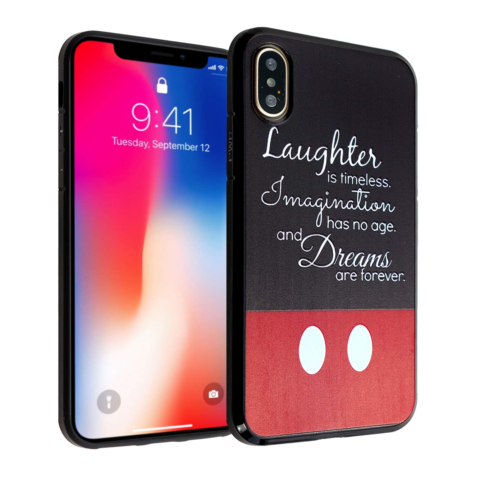 iPhone Xs Case Laughter Quote, IMAGITOUCH Anti-Scratch Shock Proof Clear Case Soft Touch Slim Fit Flexible TPU Case Bumper Cover for iPhone X, iPhone Xs -Laughter Imagination Dreams Quotes