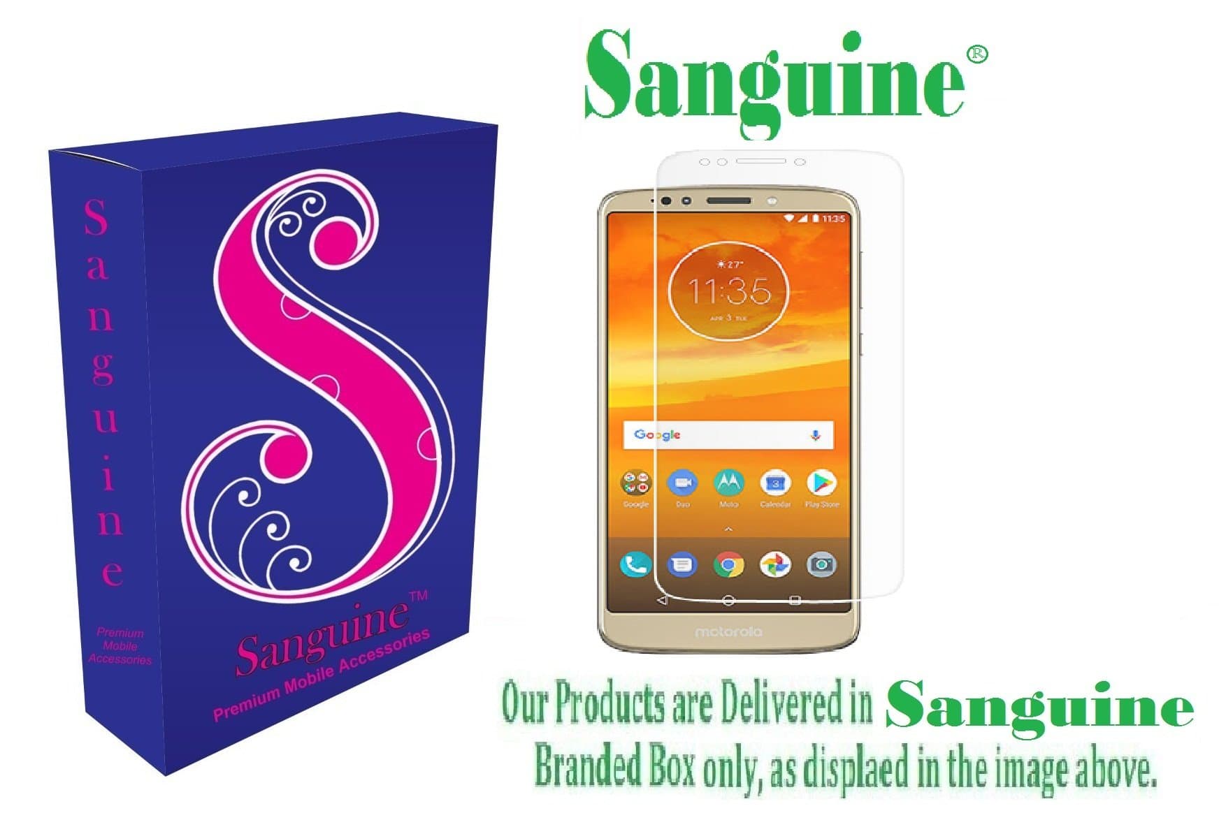Sanguine Screen Protector 9H Tempered Glass for Moto E5 Plus [Transparent]