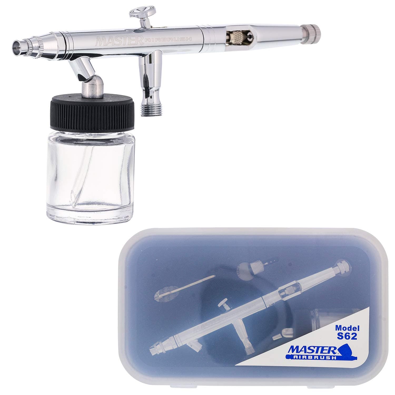 Multi-Purpose Dual-Action Siphon Feed Airbrush Used for Hobby...