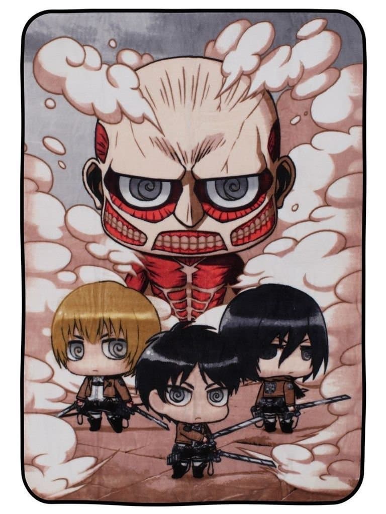 Attack on Titan Chibi Characters Fleece Blanket 58x80 Blanket,Throw Blanket,Body Blanket,Baby Blanket,Father Gift, Mother Gift,Lovers Gift
