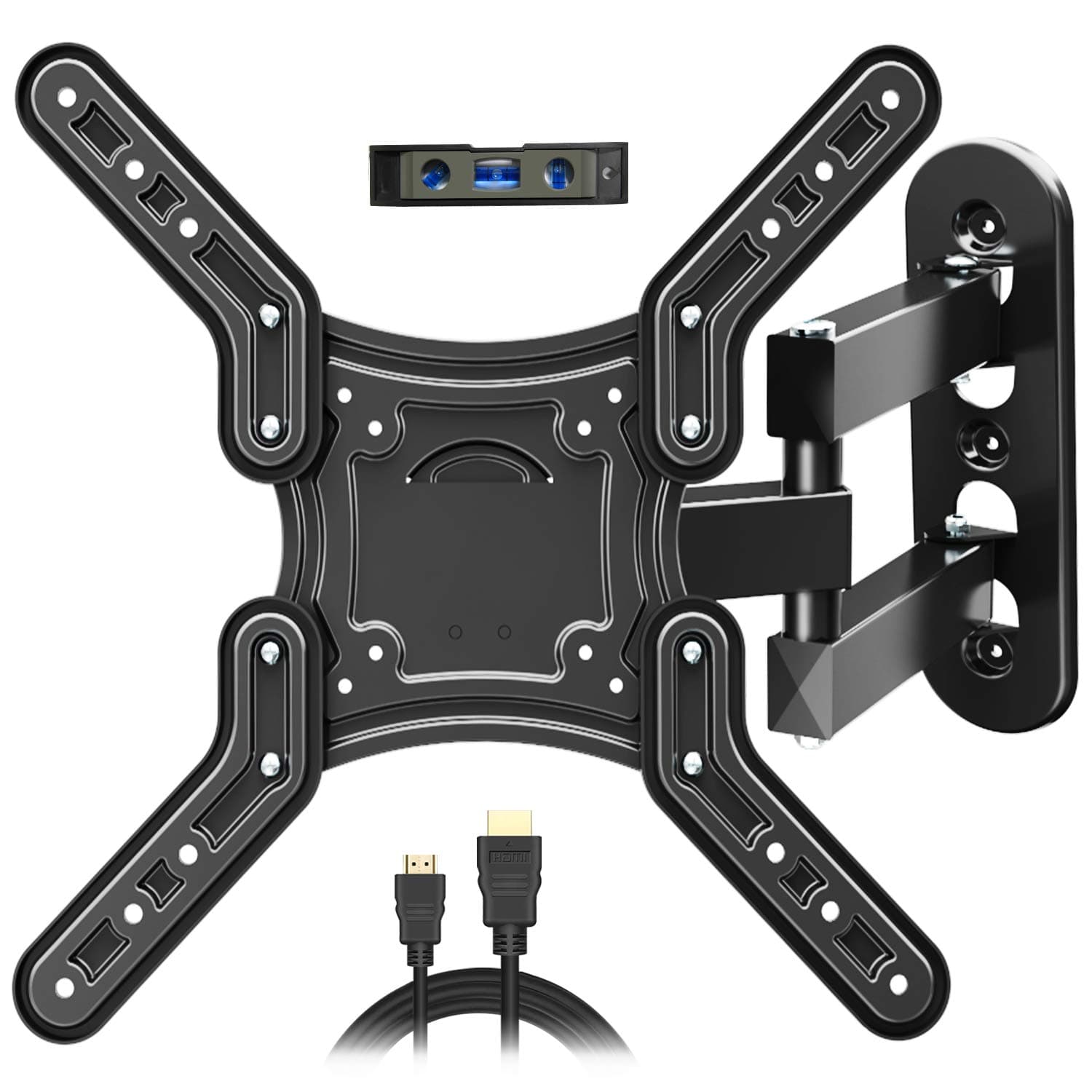 Fozimoa Full Motion TV Wall Mount Bracket Fits Most of 13-45 inch TVs with Articulating Swivels Tilts, up to vesa 200x200mm and 44lbs, White