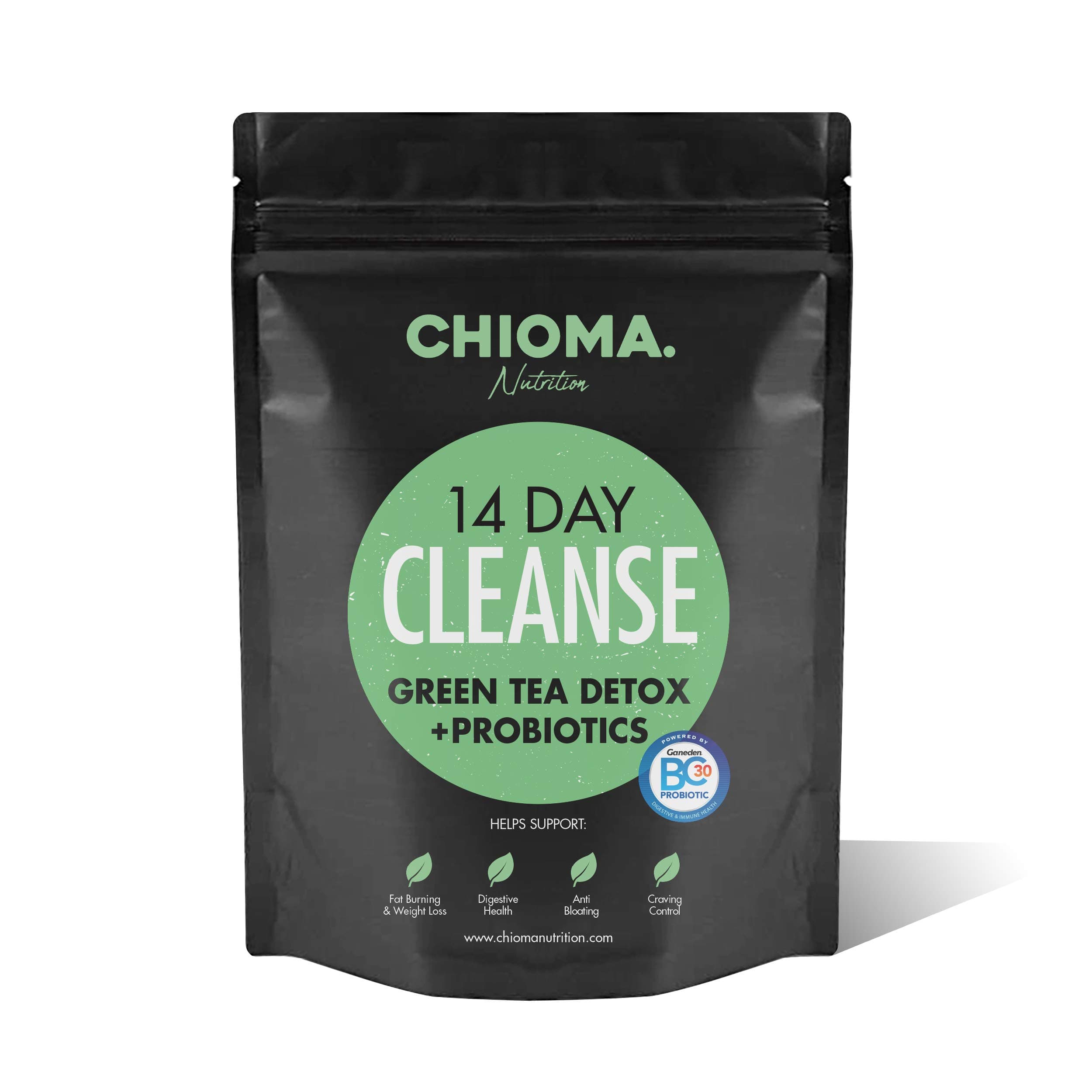 CHIOMA 14 Day Cleanse Green Tea + Probiotics + Ginger