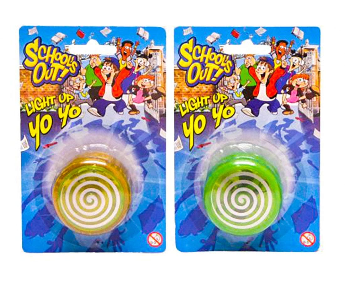 Neon Candy Yoyo Toy For Kids Spinner Light Up LED 2 Pack Yoyos Flashing Players Games Activities Wheel With String Assorted Colours