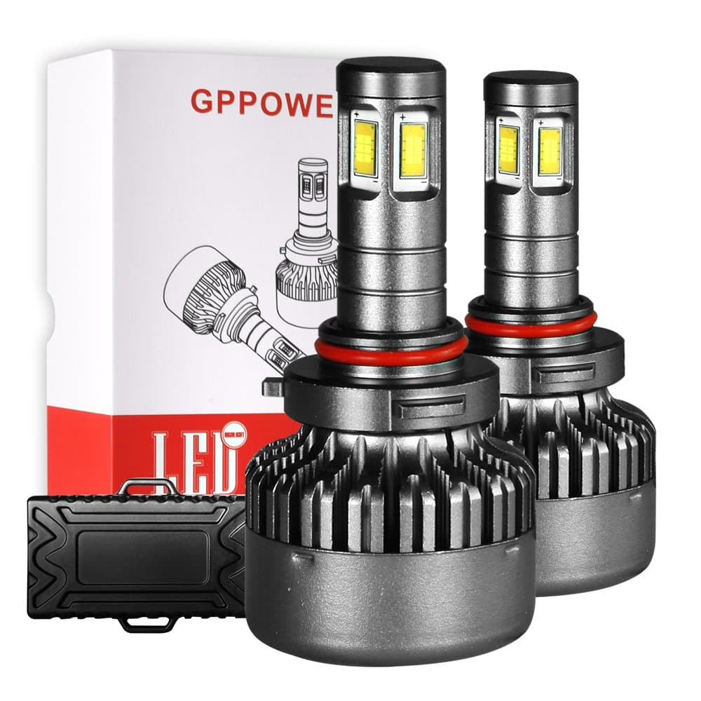 GPPOWER Car LED Headlight Bulb 4 Side CSP 9005 HB3 ALL IN ONE Lamp Conversion KIT 100W 12000LM 6000k White warranty 2year (HB3/9005)