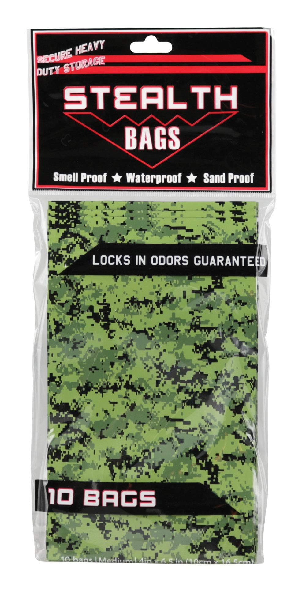 Stealth Smell Proof Bags - Camo (Medium) (10 pack)