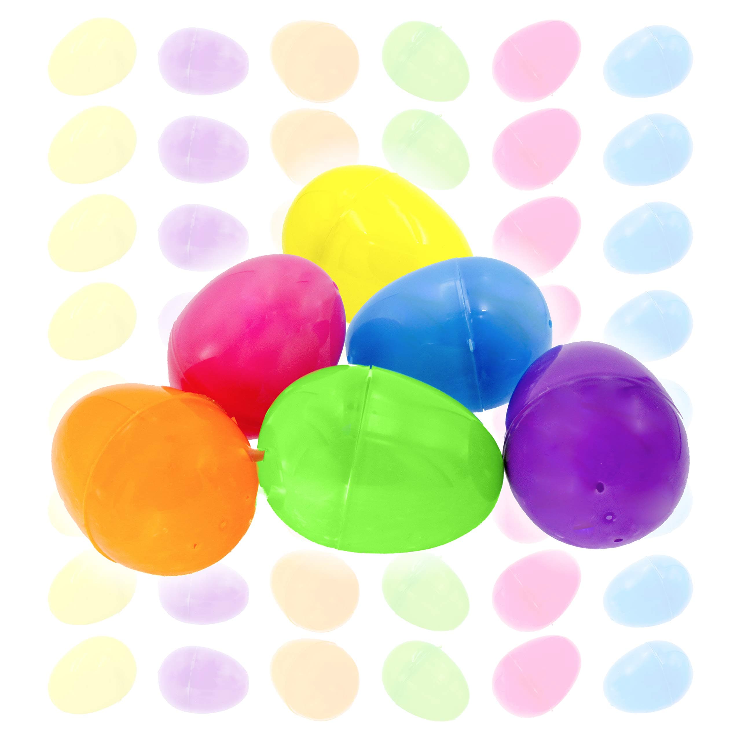 The Dreidel Company Fillable Easter Eggs Bulk Colorful Bright Plastic Easter Eggs, Perfect for Easter Egg Hunt, Suprise Egg, Easter Hunt, Assorted Colors (96-Pack)