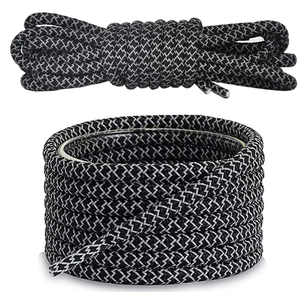 Canwn Round Reflective Shoelaces, [3 Pairs] 4.5mm Thick Durable Standard Replacement Shoe Laces for Sneakers & Athletic Shoes