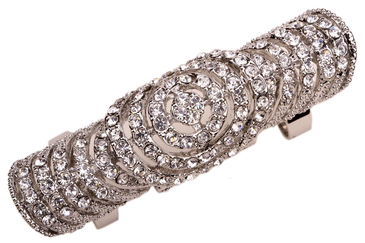 YACQ Women's Double Full Finger Armor Knuckle Long Ring Adjustable Halloween Party Costume Jewelry Accessories Gifts