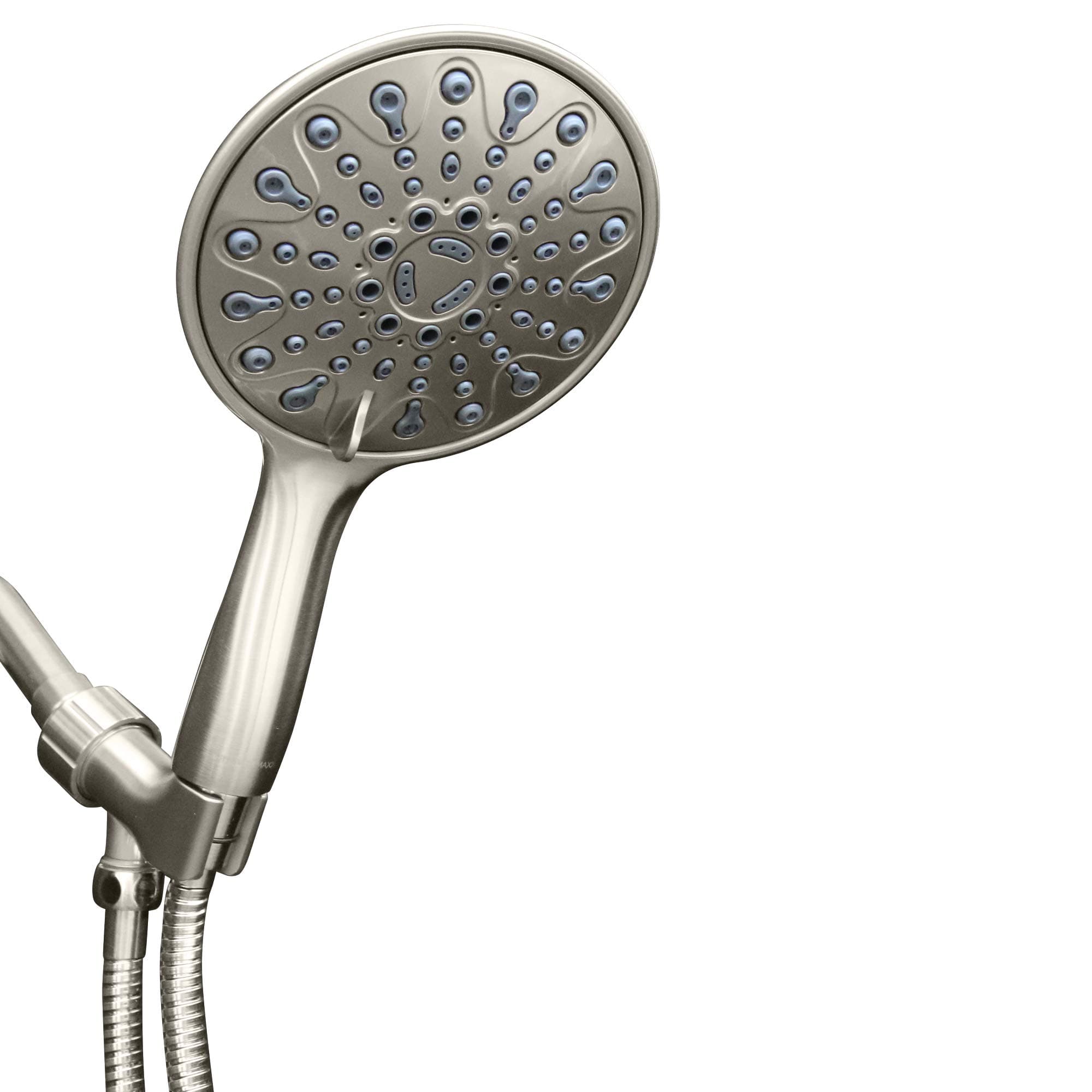 ShowerMaxx, Elite Series, 6 Spray Settings 6 inch Hand Held Rainfall Shower Head, Extra Long Stainless Steel Hose, MAXX-imize the Rainfall Experience with Handheld Showerhead in Brushed Nickel Finish