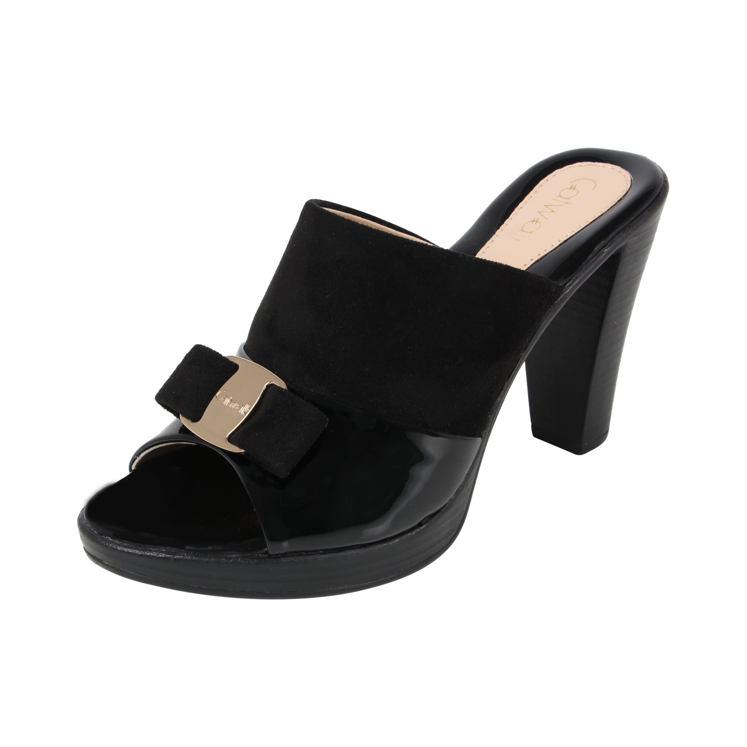 Catwalk Black Block Heel Sandals