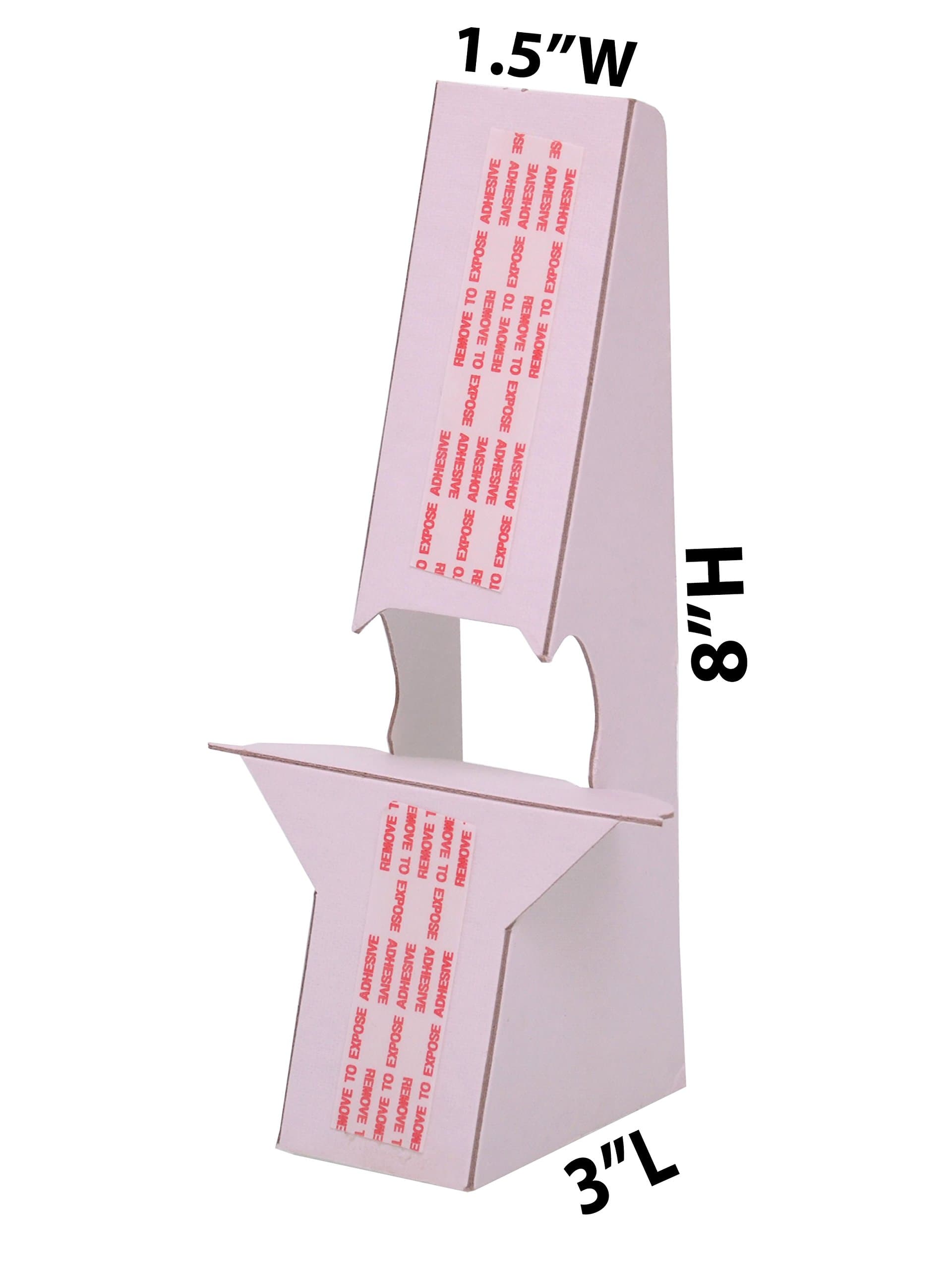 8" White Easel Back, Self Stick, Heavy Duty - 2X Stronger, Double Wing, Supports Signs up to 11 High (Pack of 25)
