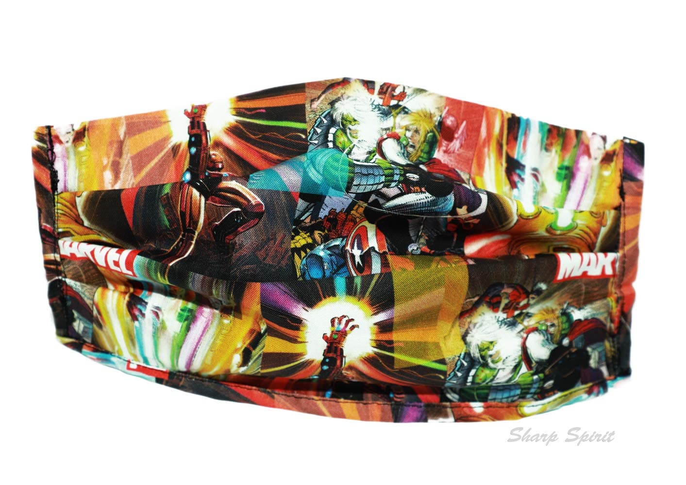 3 Layer Superheroes Comics Marvel Rave Cosplay Washable Reusable Fabric Face Mask with Filter Pocket