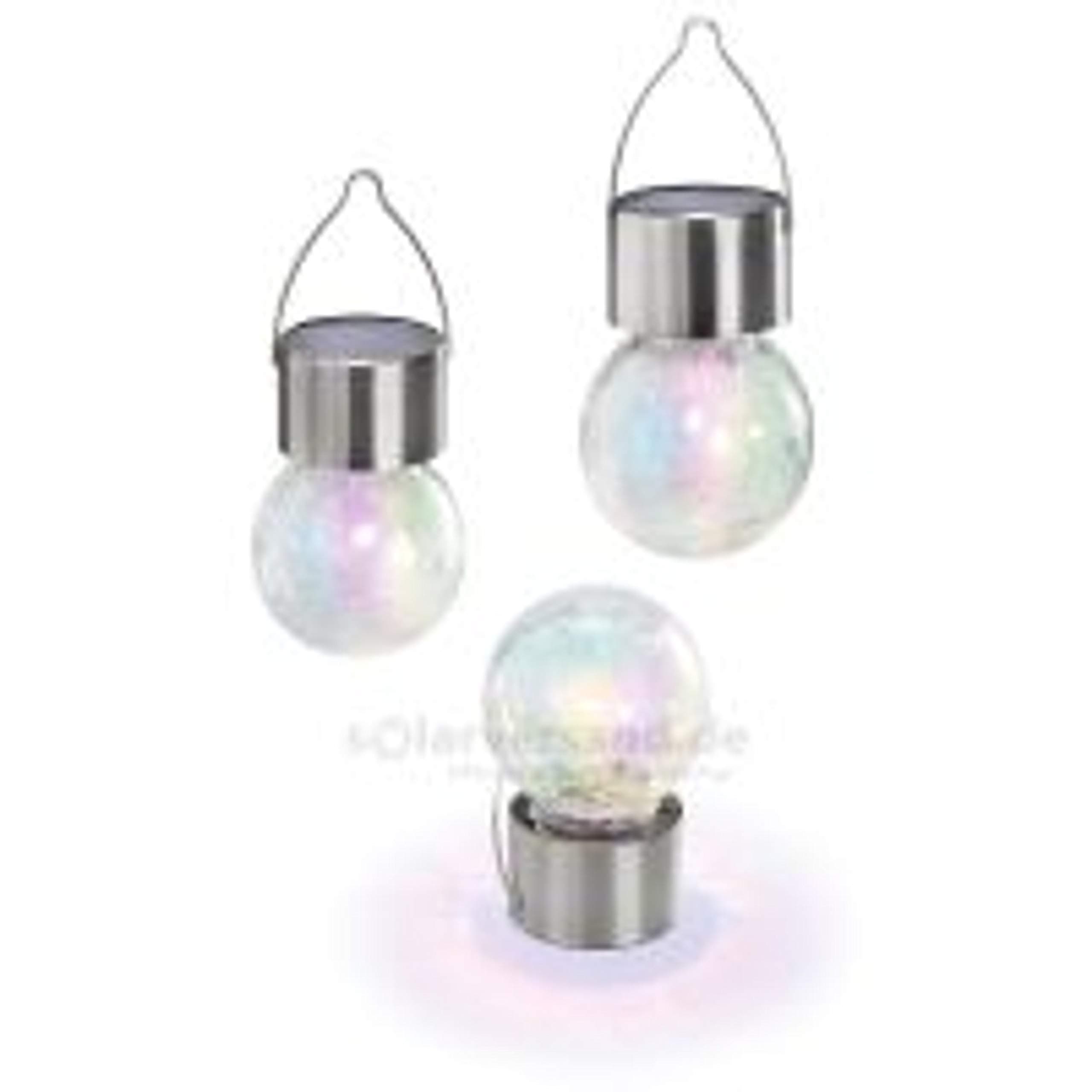Solar Light Led Pendant Lamp Ceiling Lighting Color Balls Set of 3 with 4 LED's