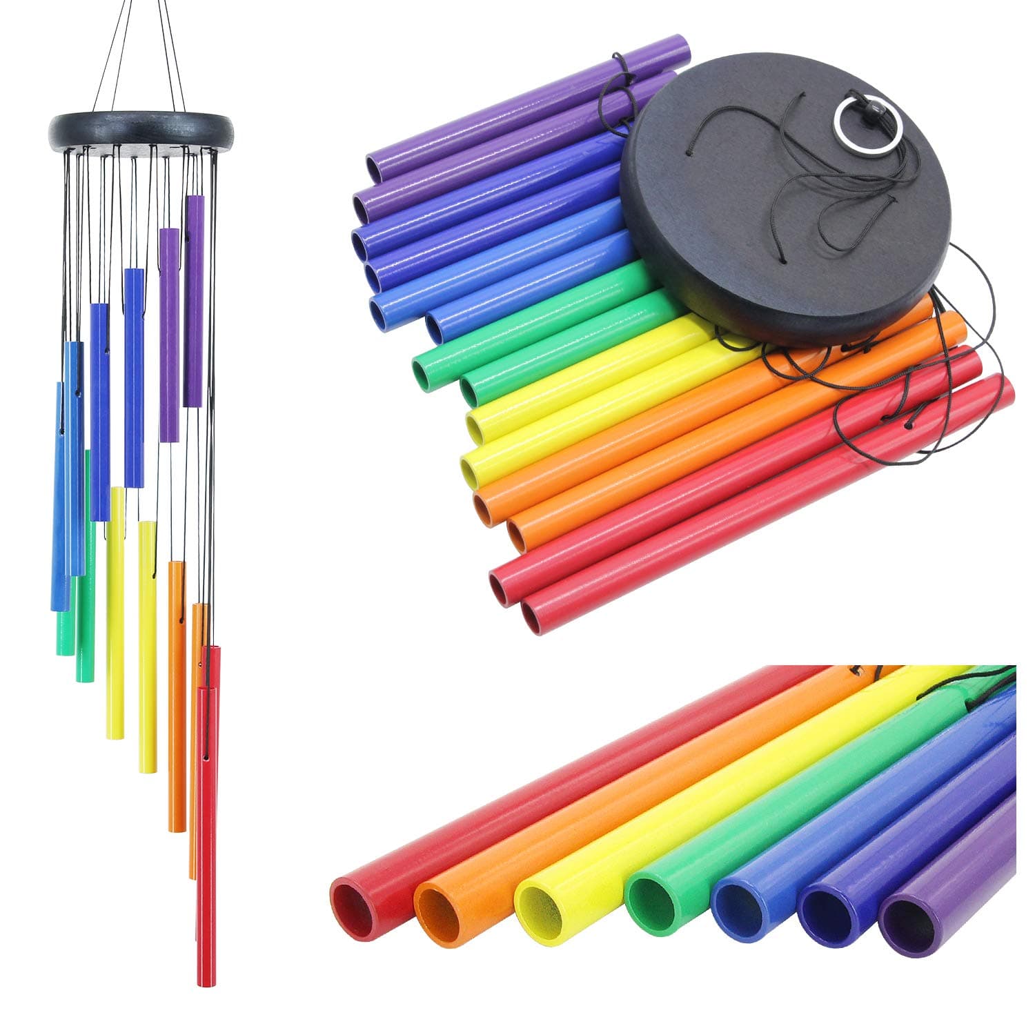 ASTARIN Rainbow Wind Chimes for Outside, 30 Inch Wind Chimes Gifts for Your Friends,Children, Outdoor Wind Chimes with Soothing Sound for Patio, Garden, Home Decoration or Gifts (Rainbow)