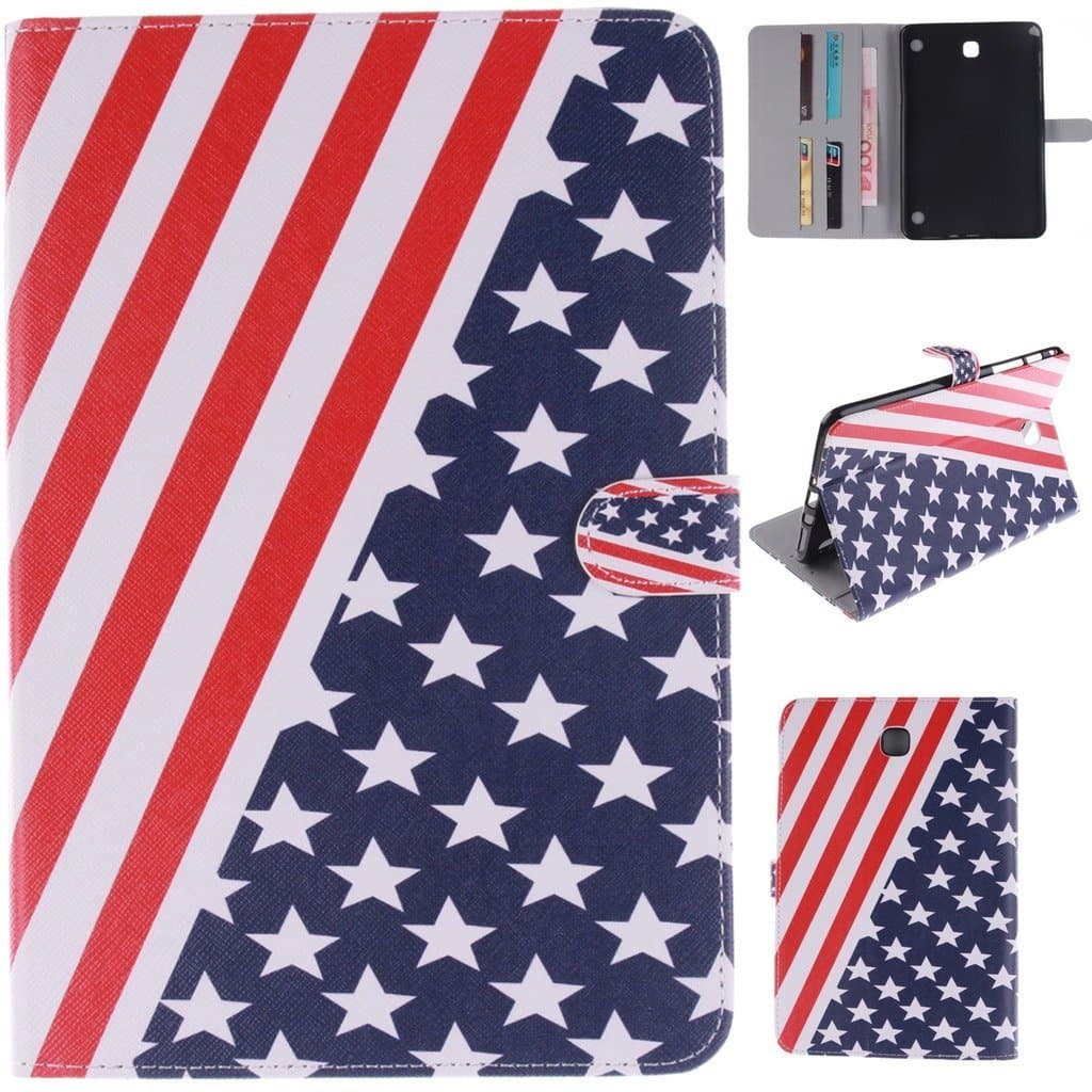 Samsung Galaxy Tab A T357 Leather Case,Robot Minions [US Flag] PU Leather Tablet PC Accessory Kits Flip Kickstand Protective Sleeve Cover Case For Samsung Galaxy Tab A 8 inch SM-T357