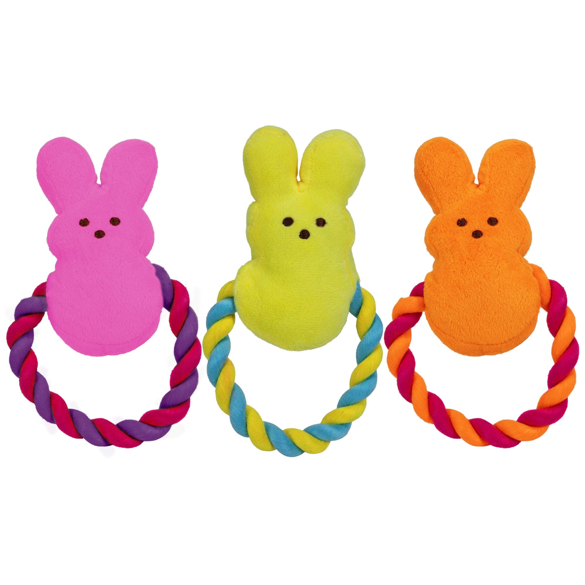 Peeps for Pets Plush Bunny and Chick Rope Pull Toys for Dogs | Easter Toys for Dogs Provide Your Dog With Hours of Fun | Squeak Toys for All Adult Dogs