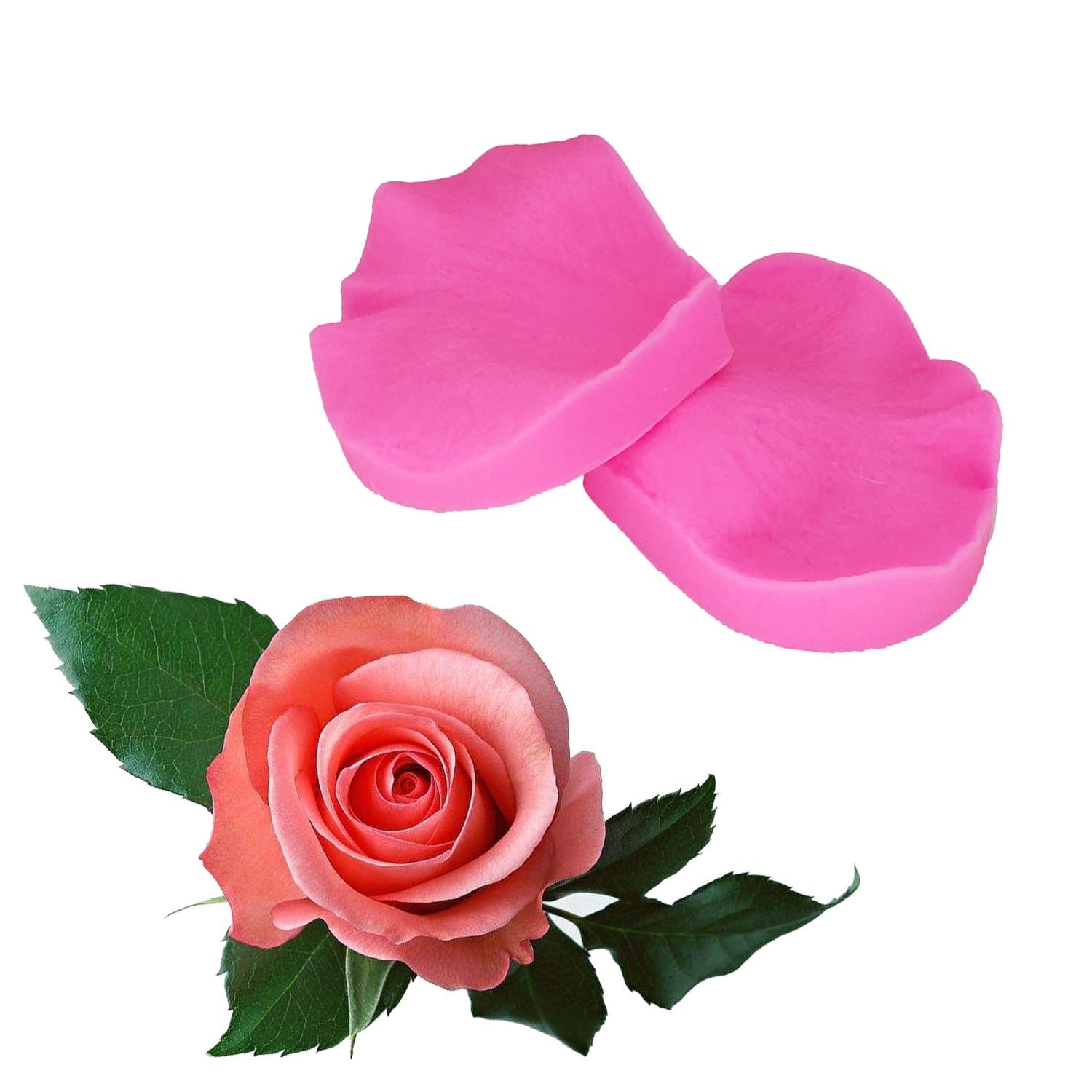 2PCS/Set Petal Leaf Rose Shaped Silicone Mold Cake Decoration Tools Fondant 3D Flowers Wedding Cake Mould