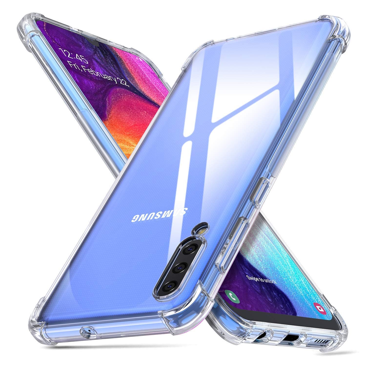 Ron® Protective Soft Silicone Shockproof Protection Back Case Cover for Samsung Galaxy A50 / A50s / A30s - Transparent
